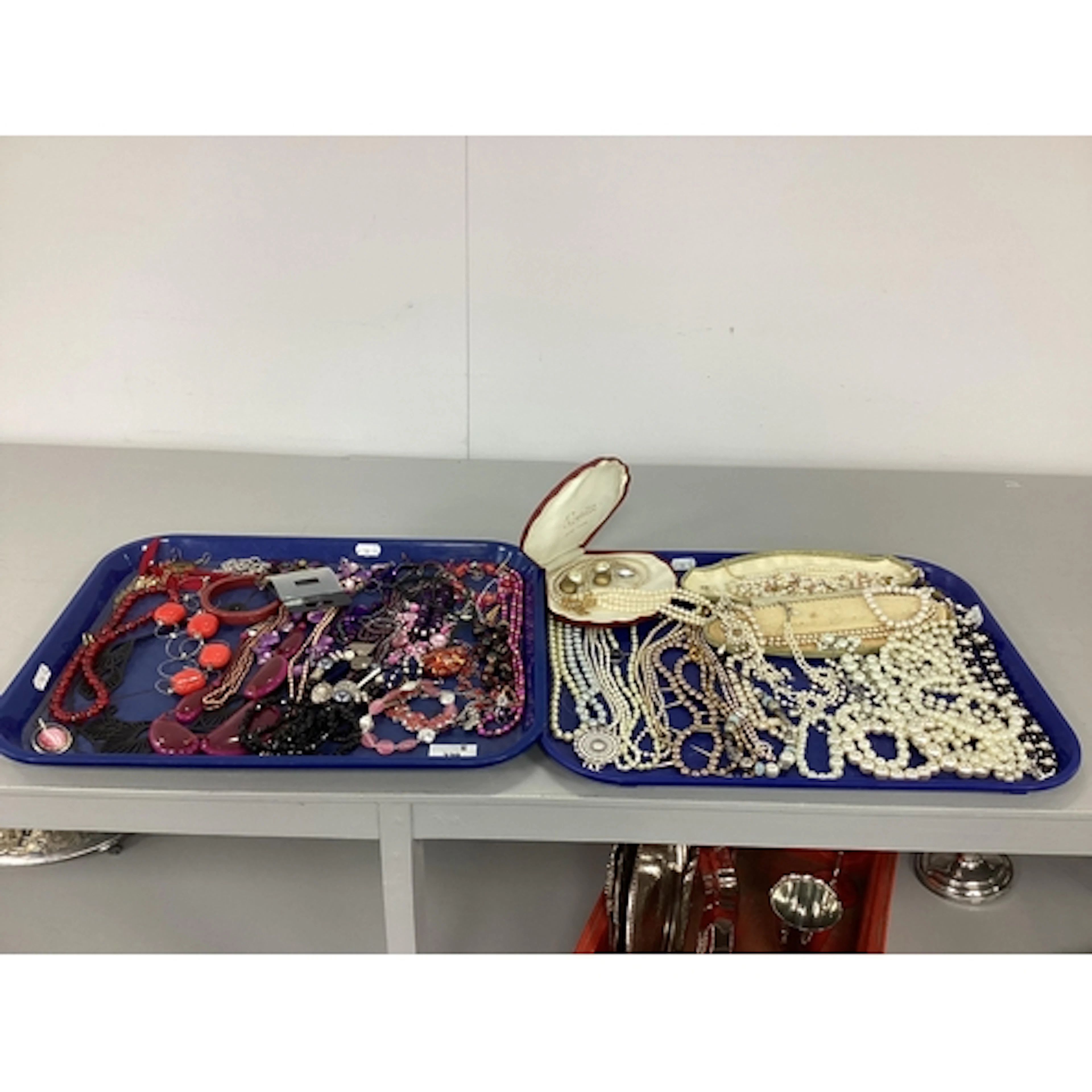 A Collection of Imitation Pearl Bead Necklaces and Bracelets...