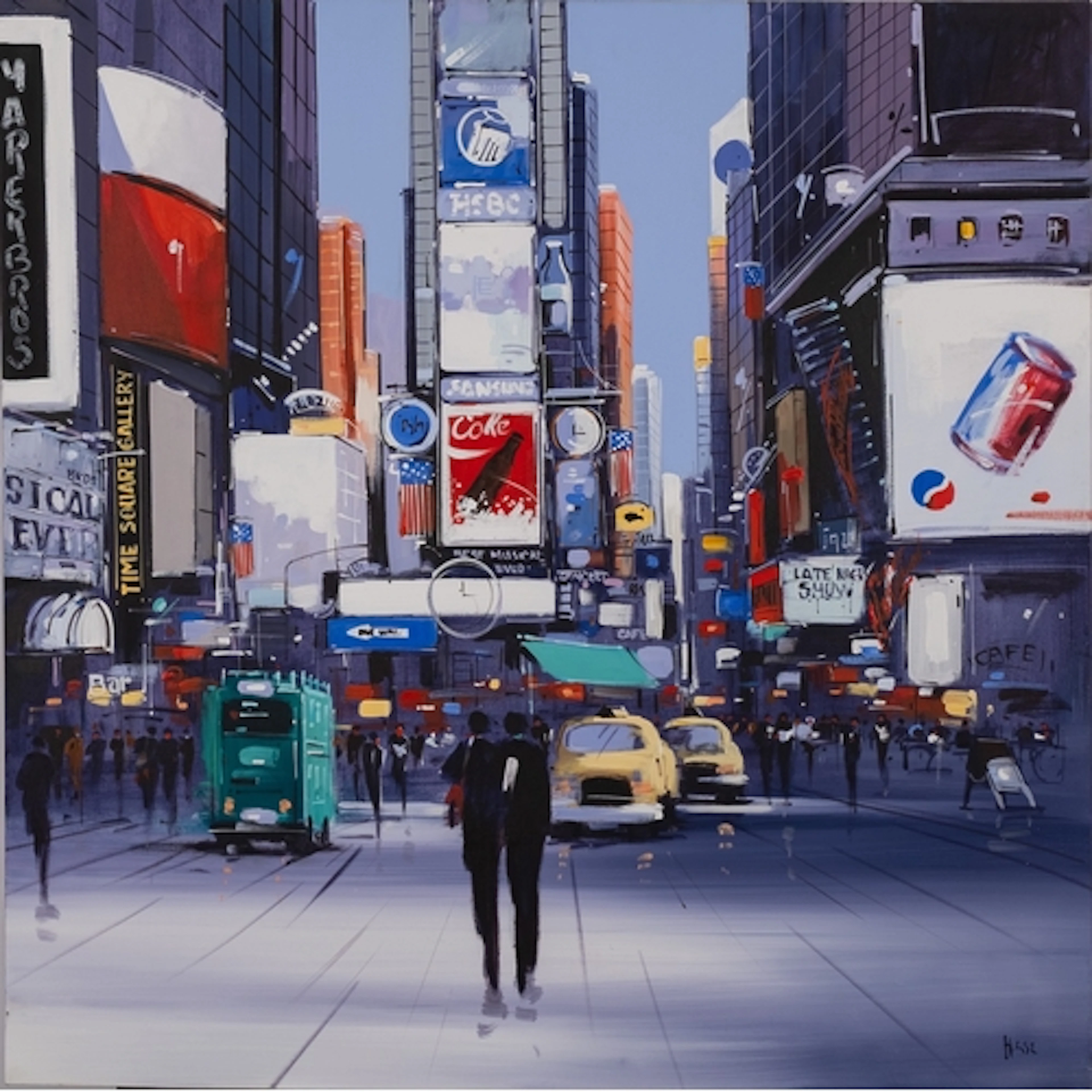 * Henderson Cisz (Brazilian, b 1960) Times Square Oil on ca...