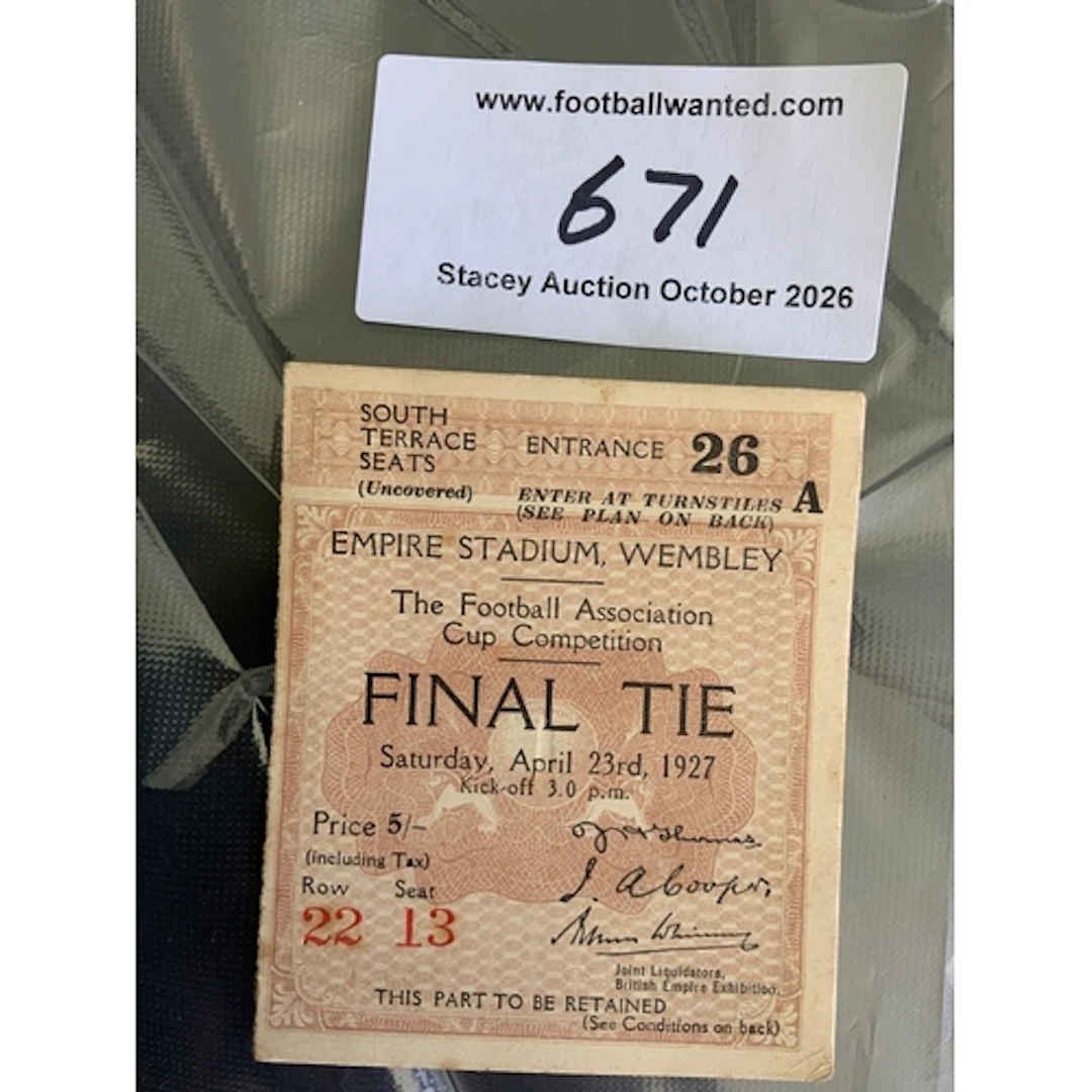 1927 FA Cup Final Football Ticket: Arsenal v Cardiff City in...