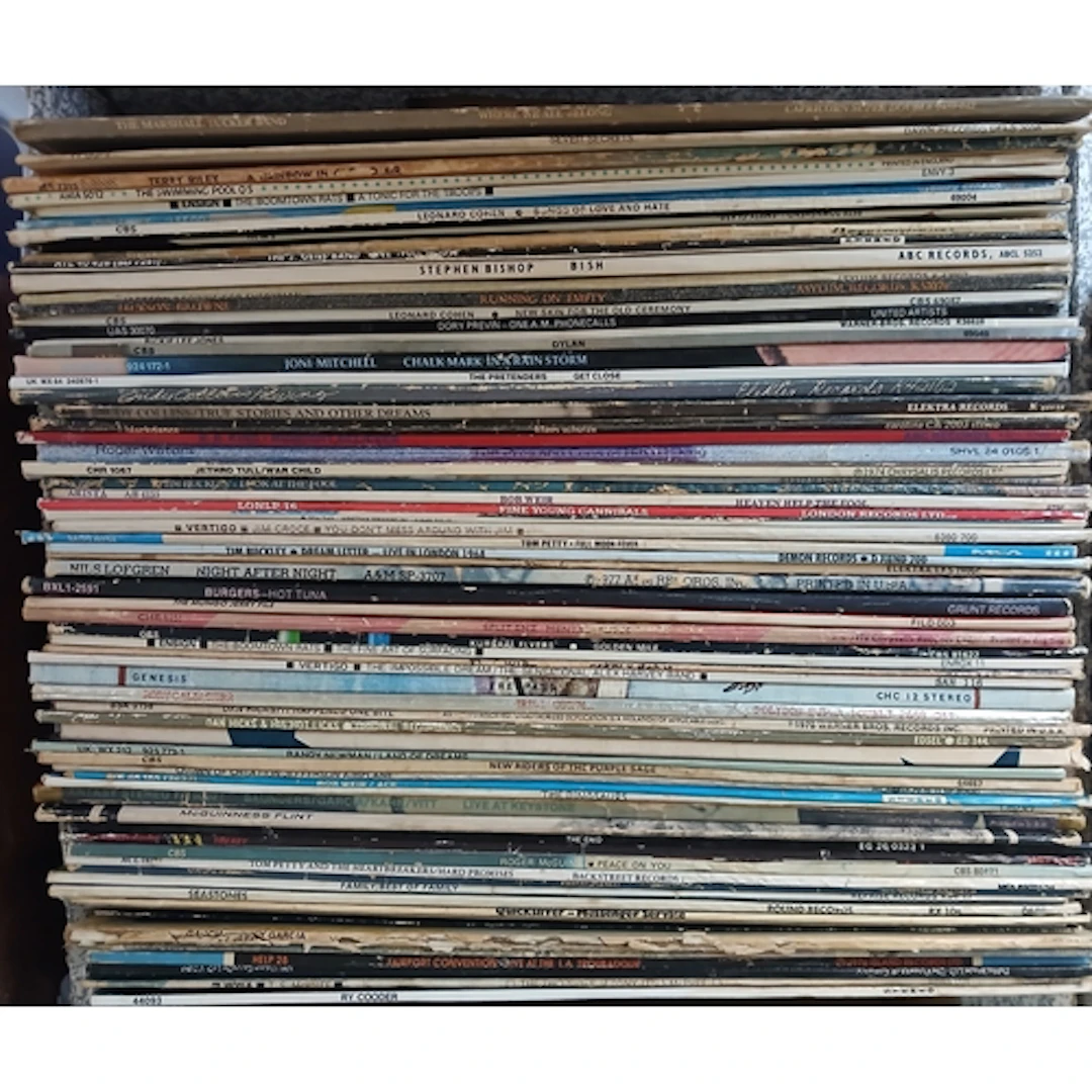 A box of approx. 69 LPs, mainly rock, circa 1960s to 1980s.