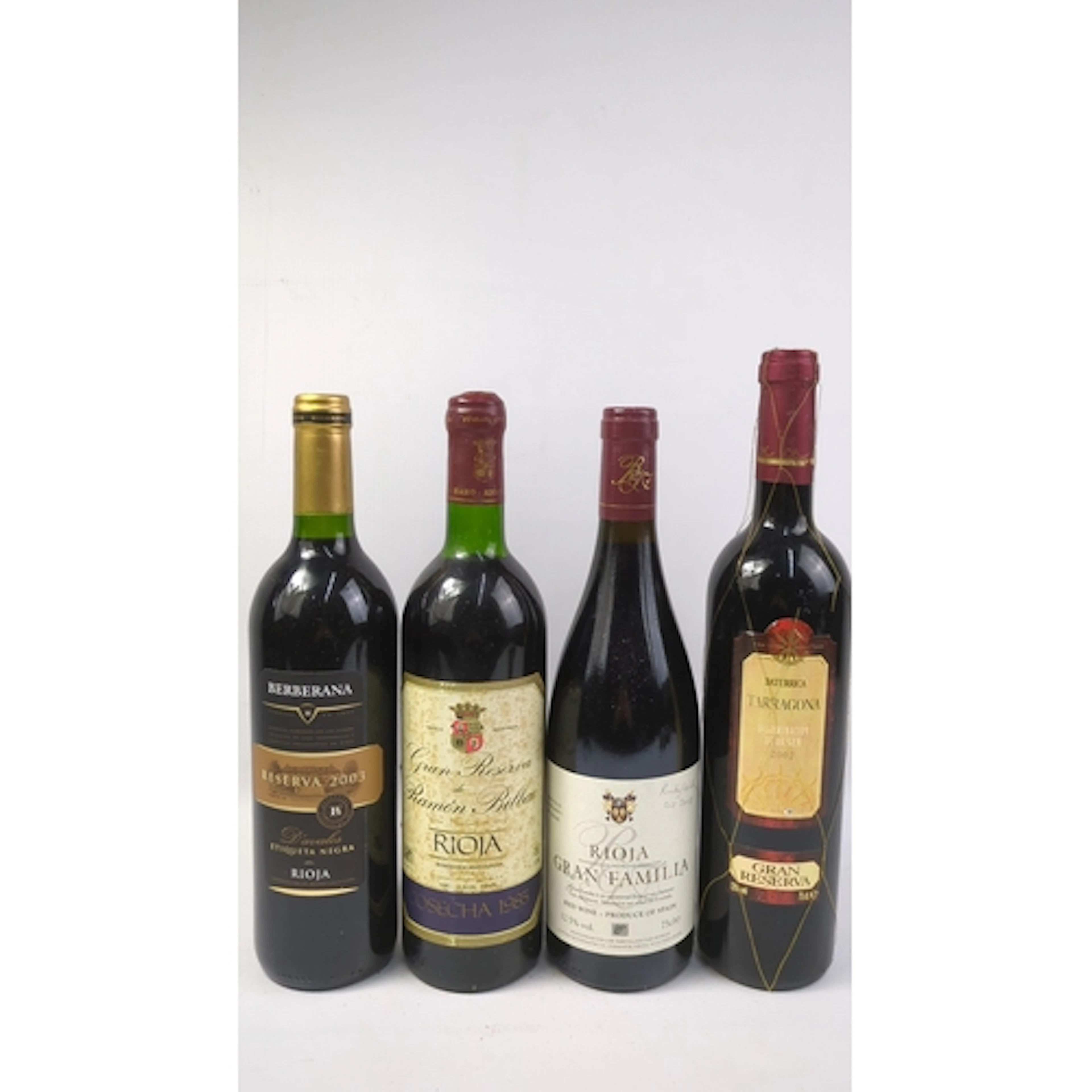 4 x bottles of Spanish red wine: Berberana Reserva 2003, Gra...