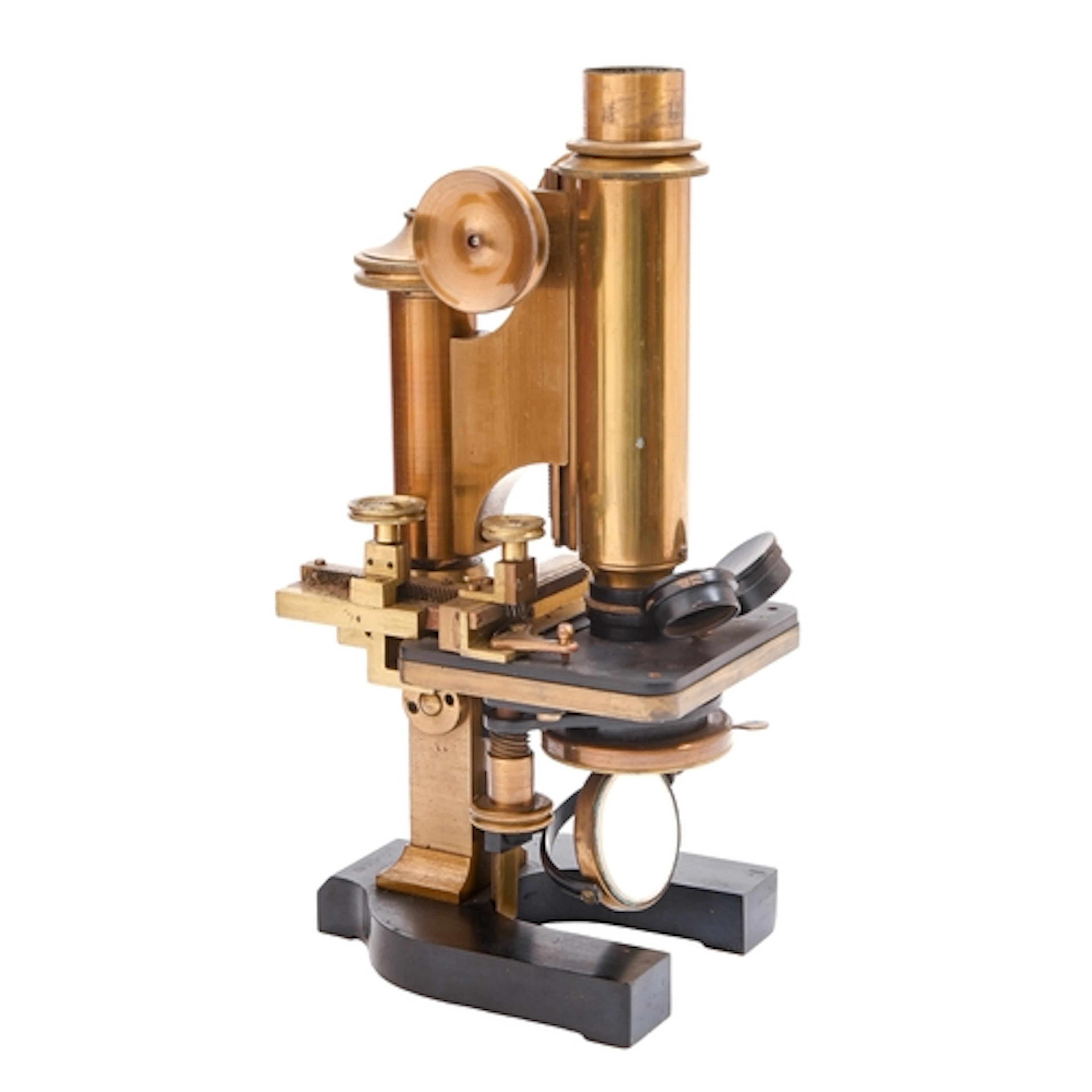 Scientific instruments. A brass microscope, R & J Beck L...