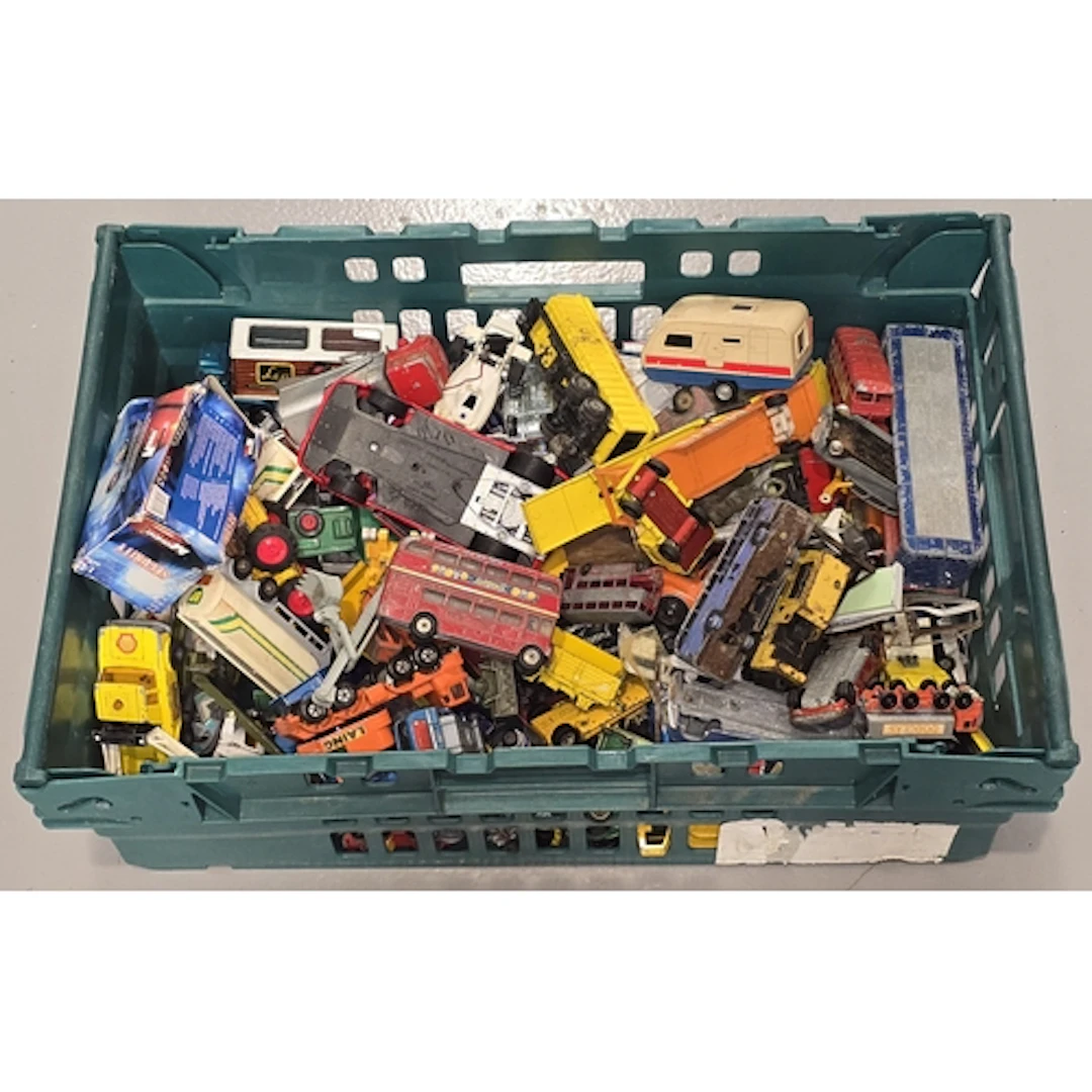Large plastic crate containing a good quantity of play worn ...