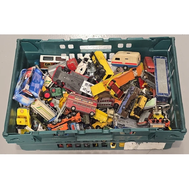 Large plastic crate containing a good quantity of play worn ...