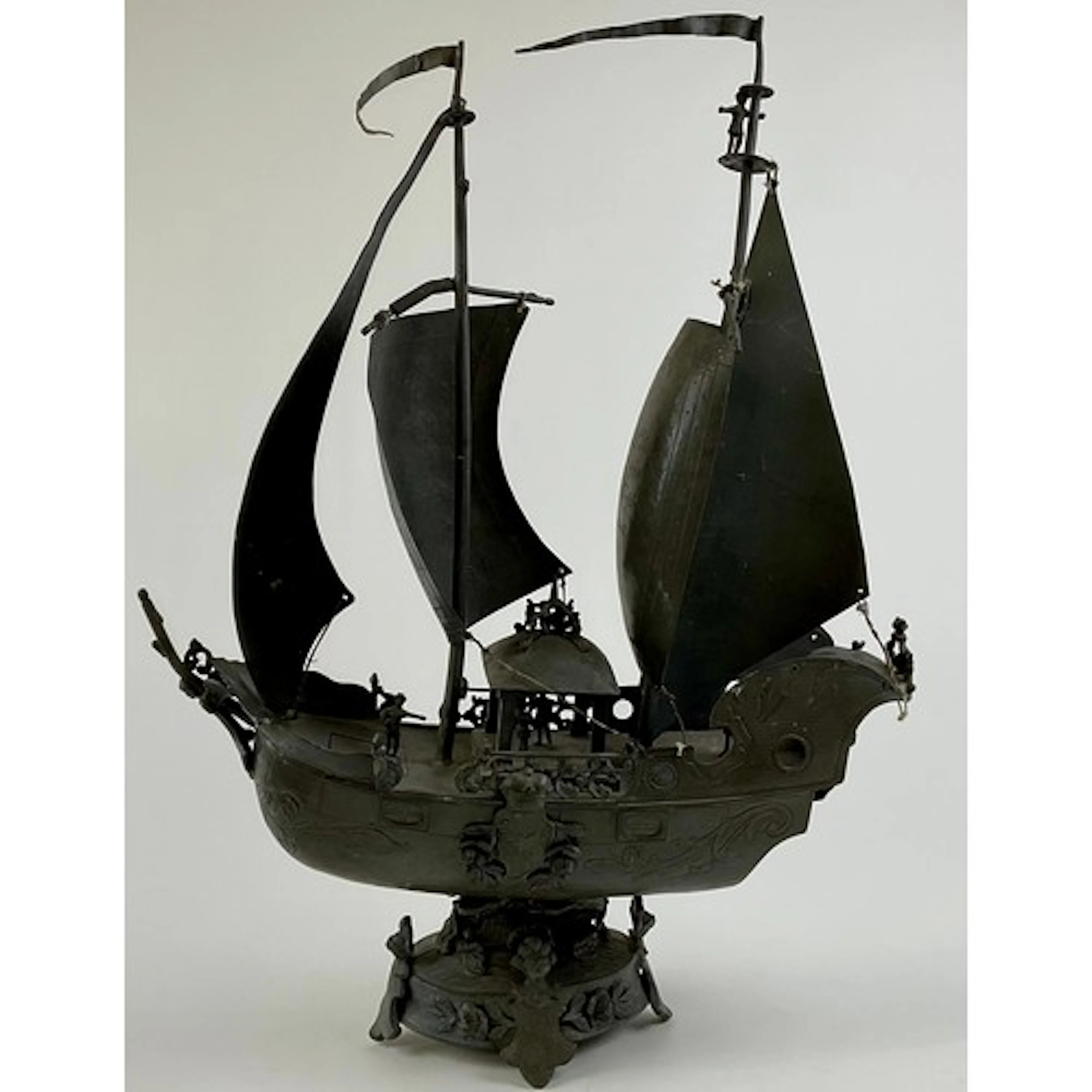 A 17th century style German pewter Victorian pewter 'nef' sh...