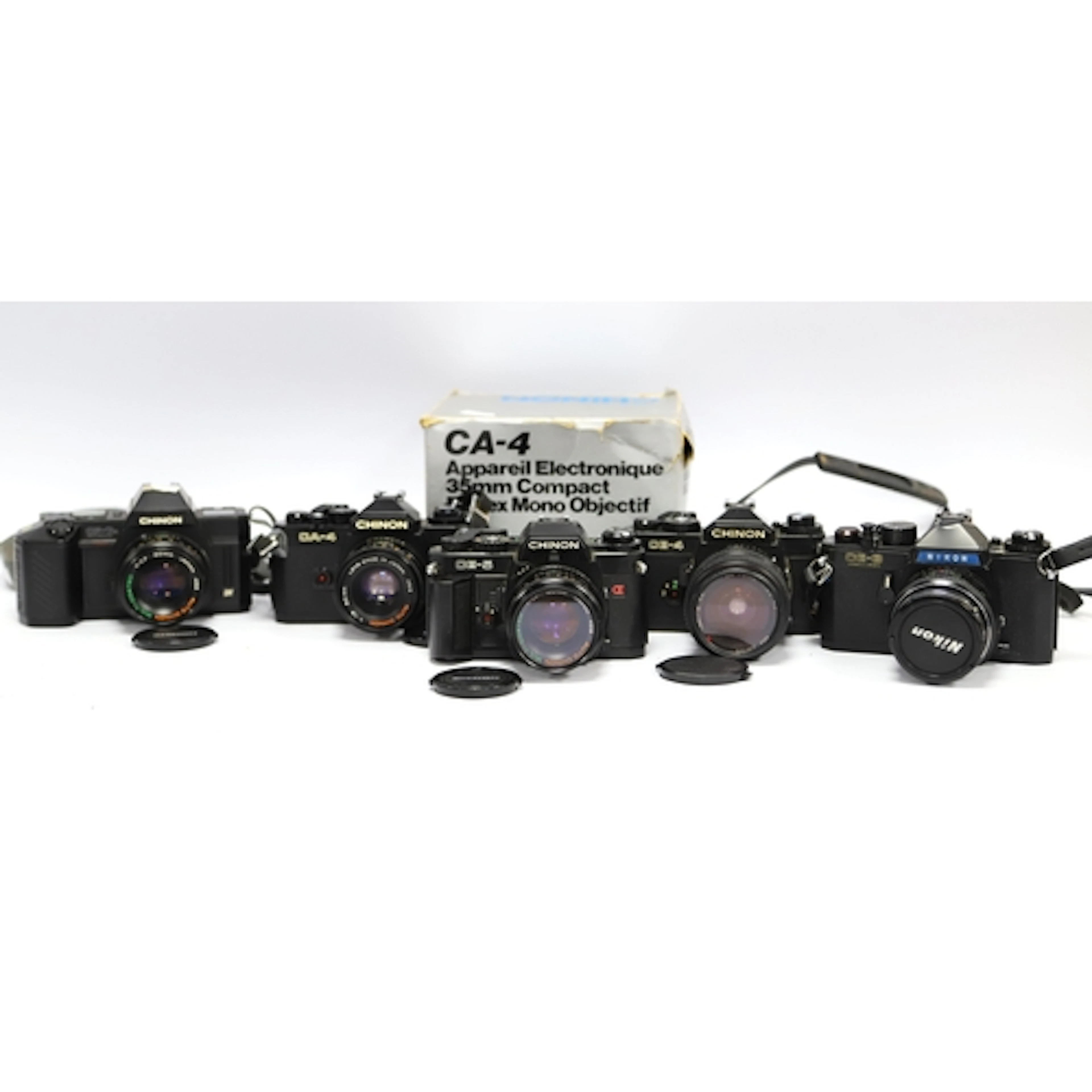 Chinon 35mm SLR Film Cameras to include CA-4 with attached 5...