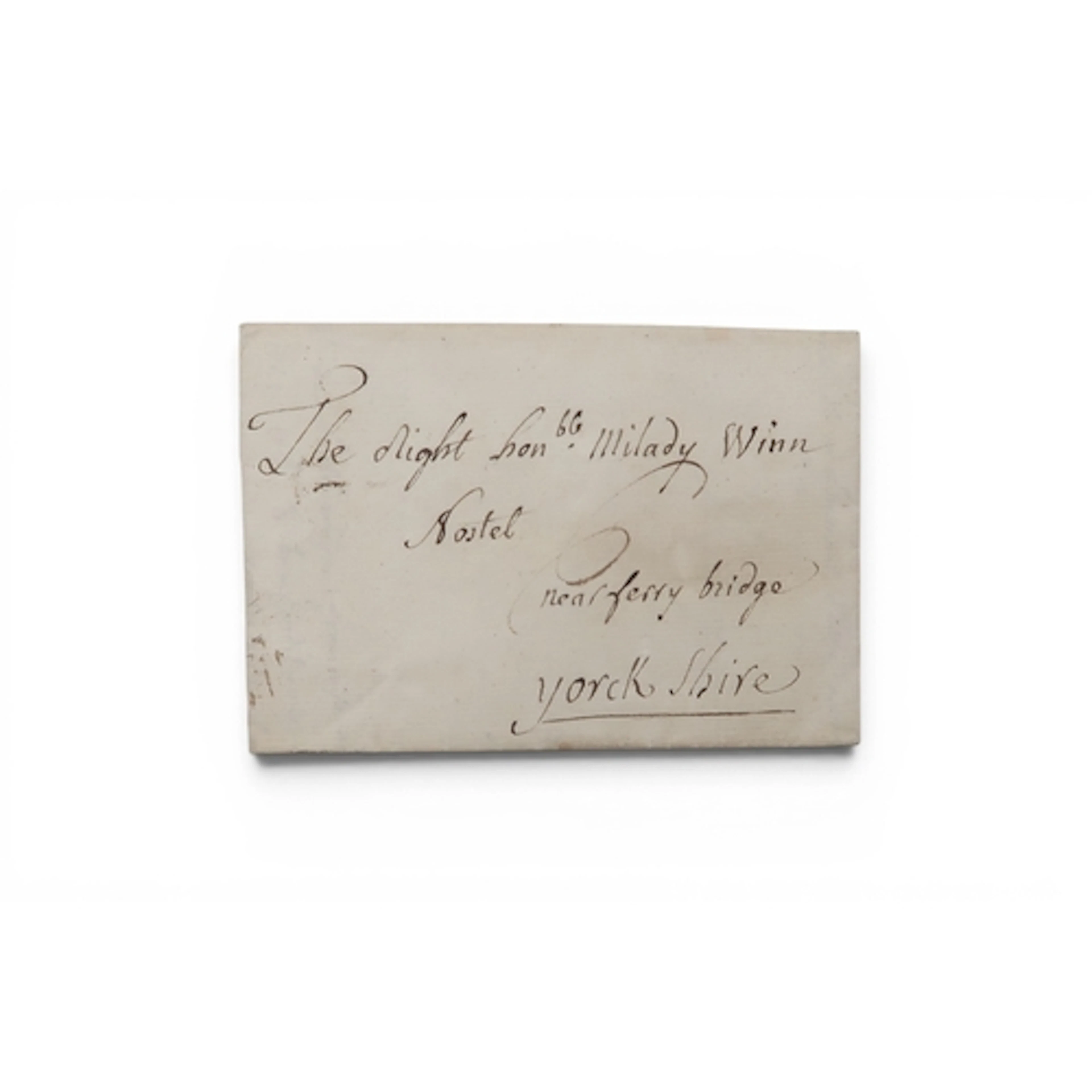 18th CENTURY BOOK COLLECTING A letter addressed to Lady Sabi...