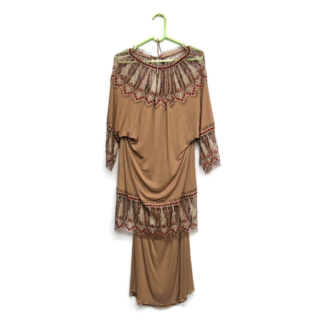 A vintage Janice Wainright two piece matching brown top and ...