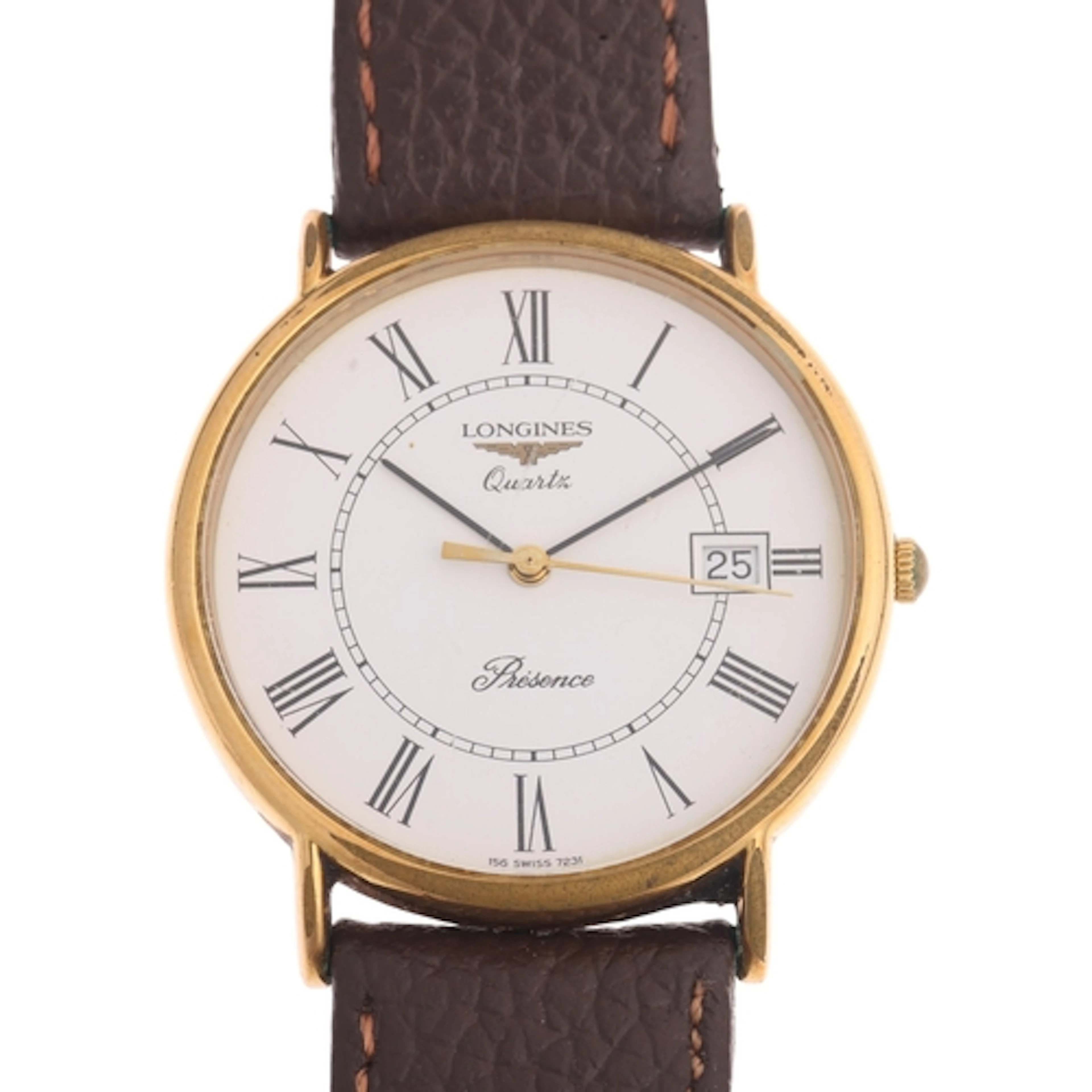 LONGINES - a gold plated stainless steel Presence quartz cal...