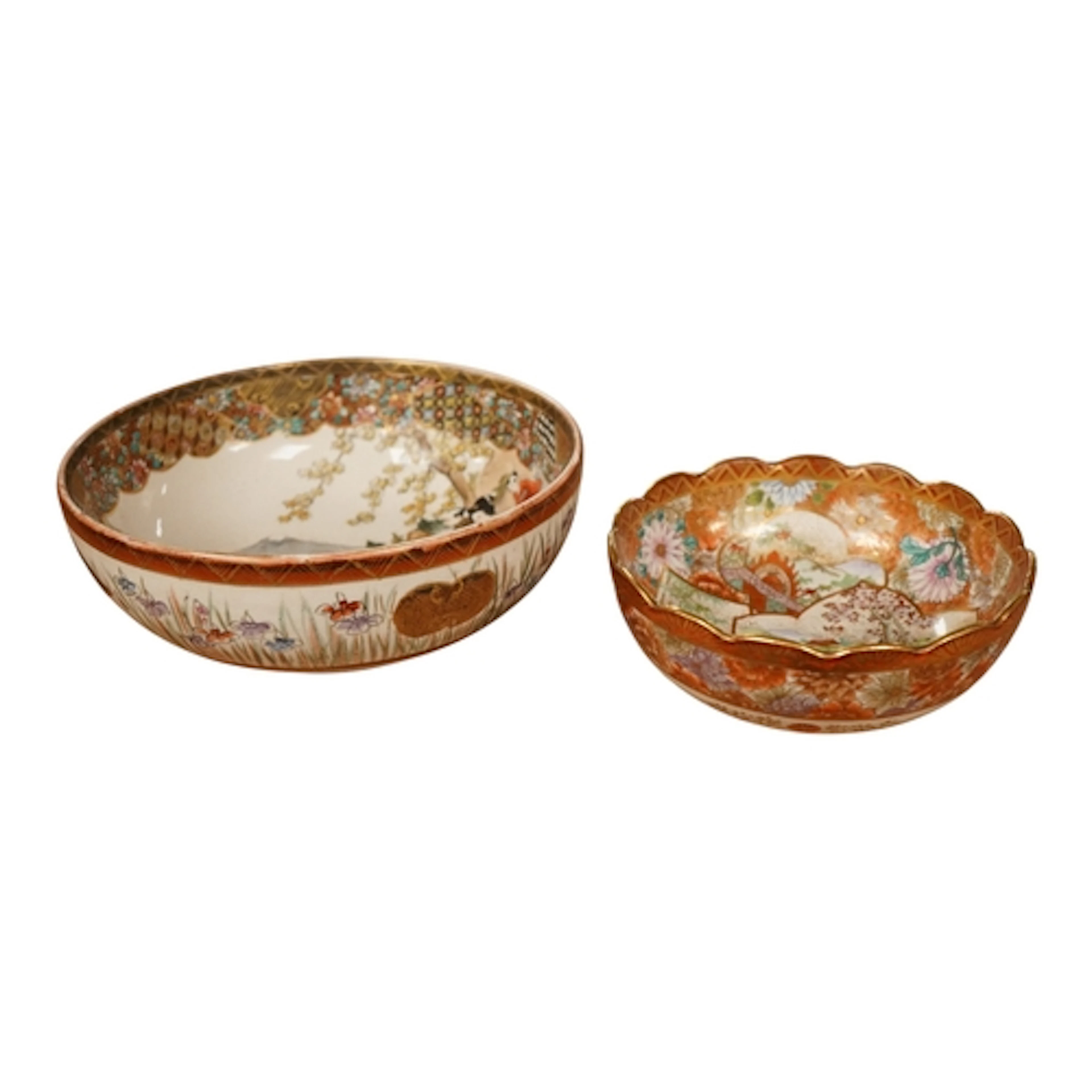 A Japanese Satsuma pottery bowl by Kinkosan, early 20th cent...
