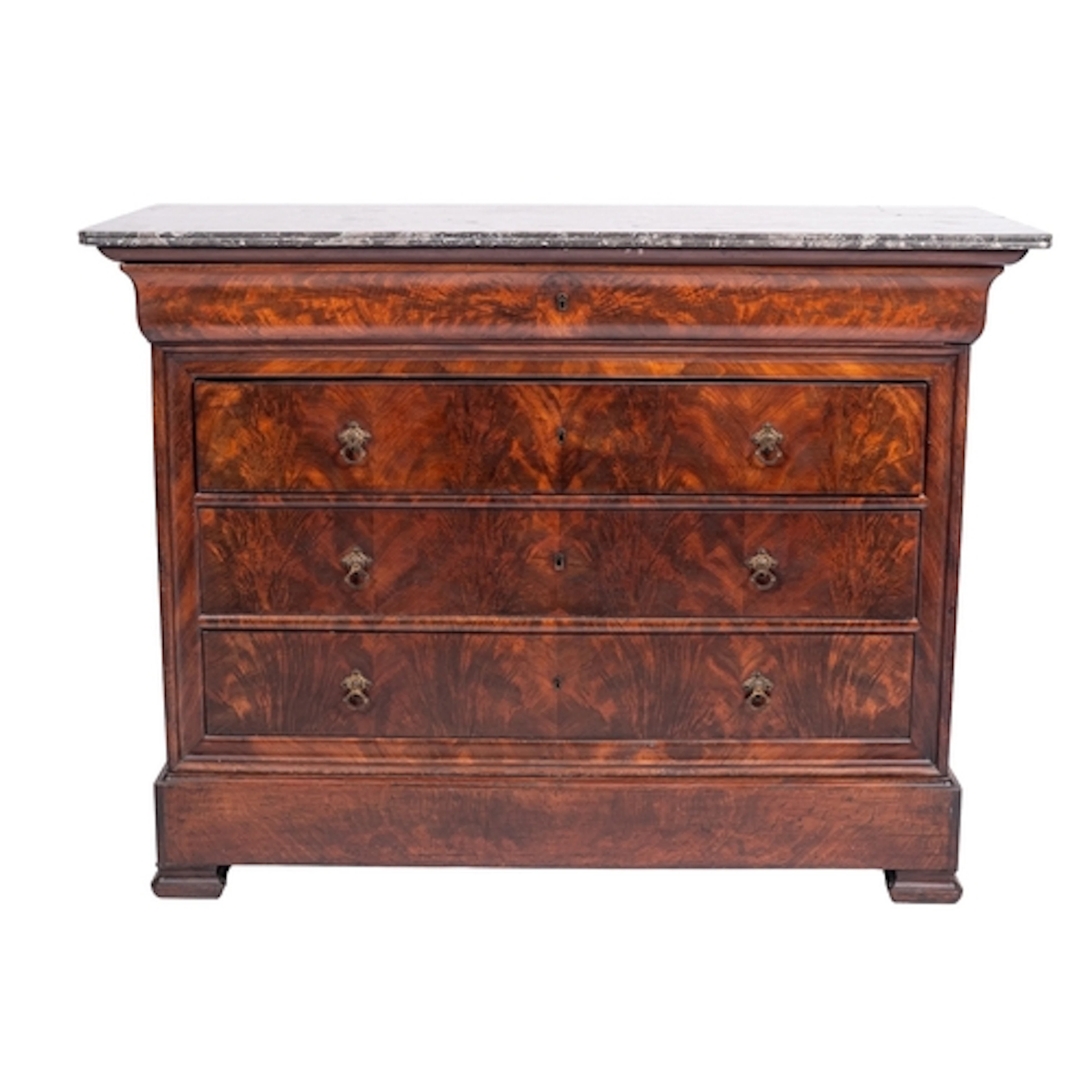 A Louis Philippe mahogany and marble topped commode, circa 1...
