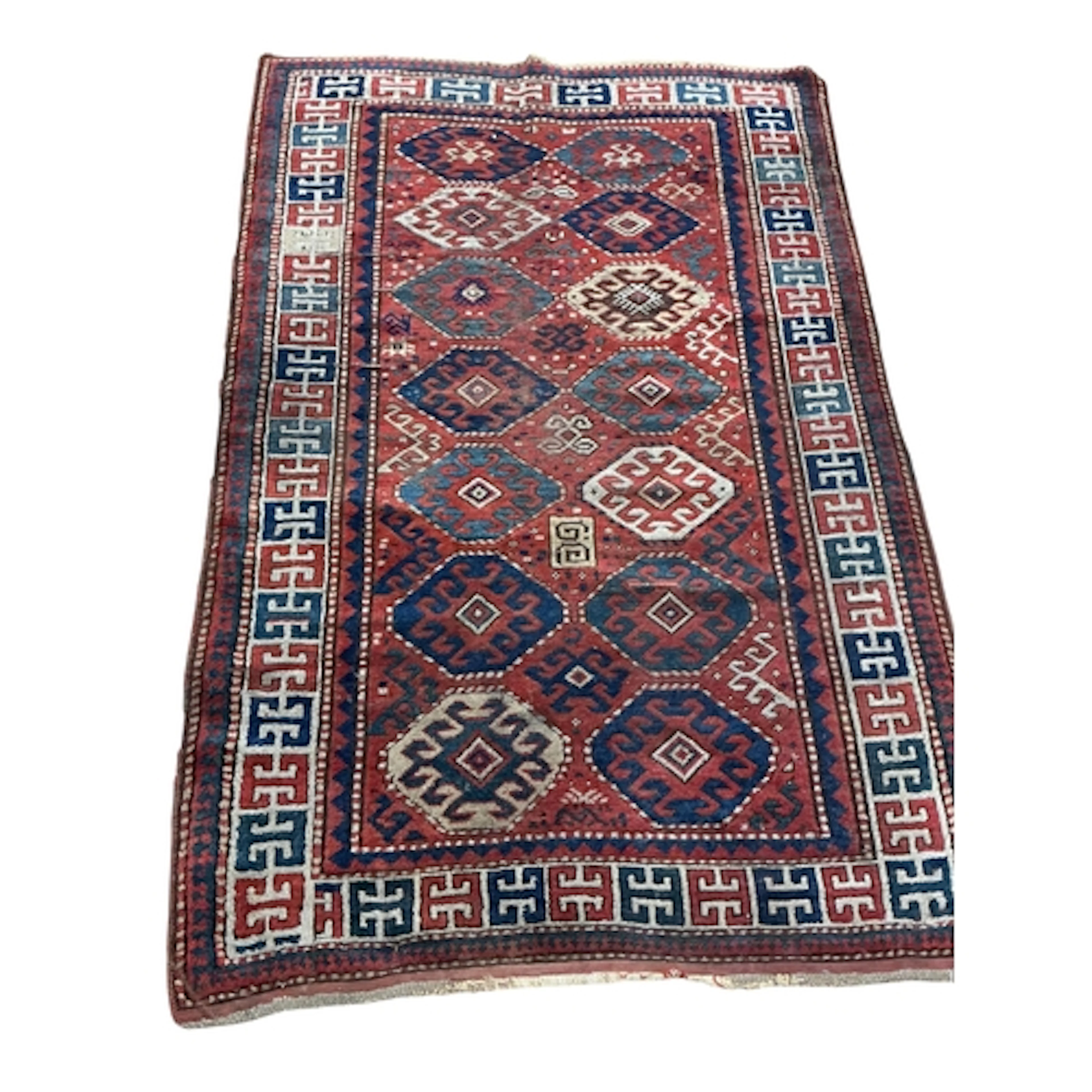 An antique Caucasian Shirvan polychrome rug,196cm x 130cm...
