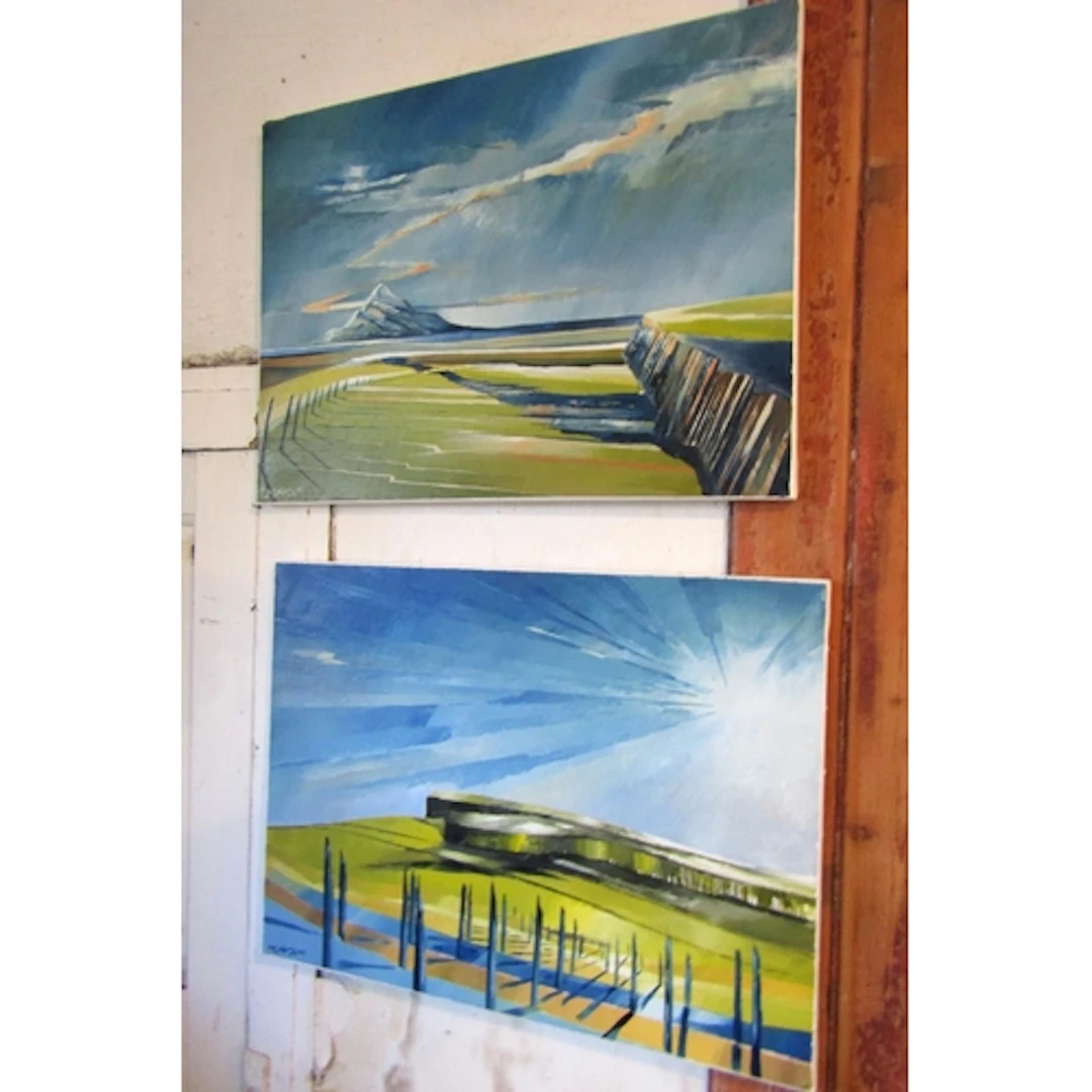 Pair of Landscape Scenes Oil on Canvas Each Approximately 18...