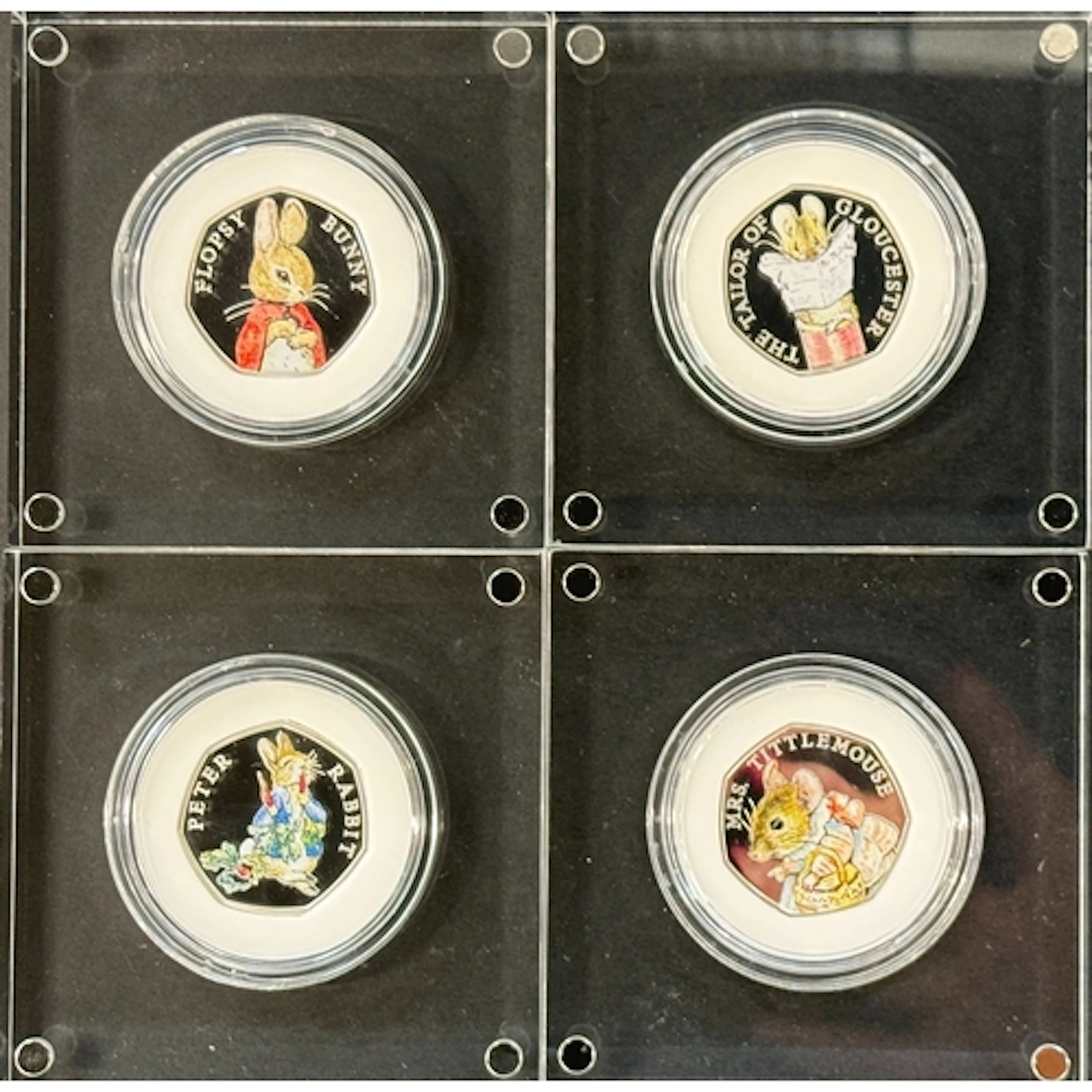 UK 2018 Celebrating Beatrix Potter four-coin 50p silver proo...