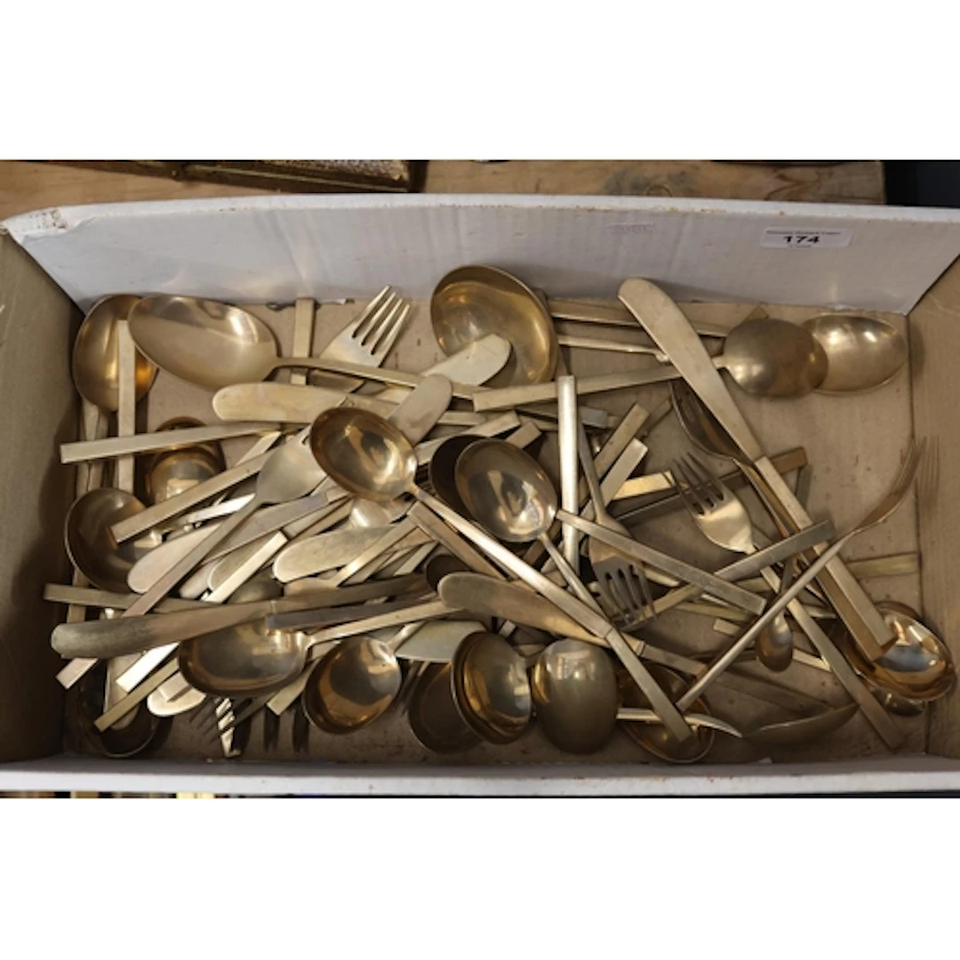 Box containing flatware to include forks, spoons, knives, et...