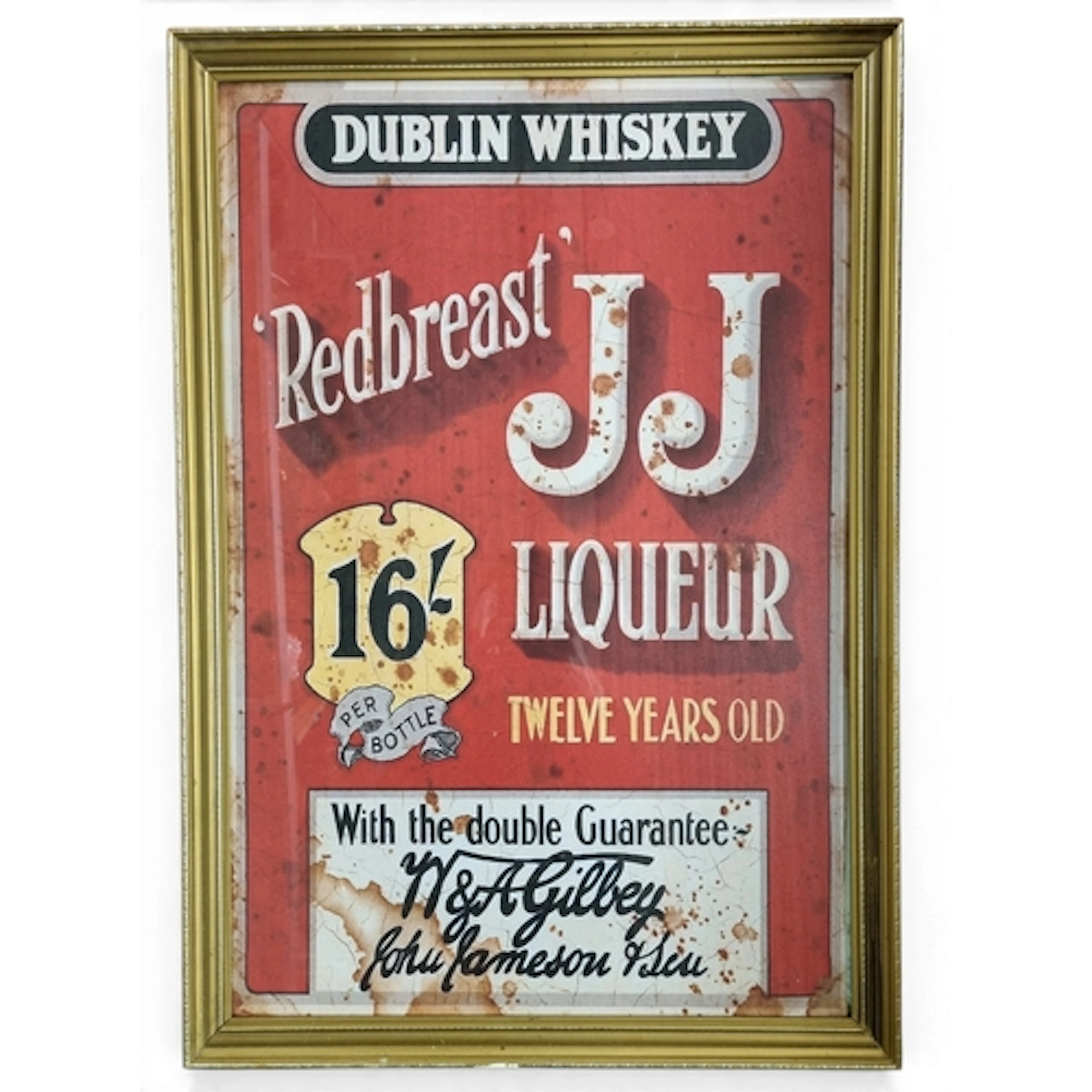 Dublin Whiskey Redbreast JJ Liquor 12 Year Old Pub Advertisi...