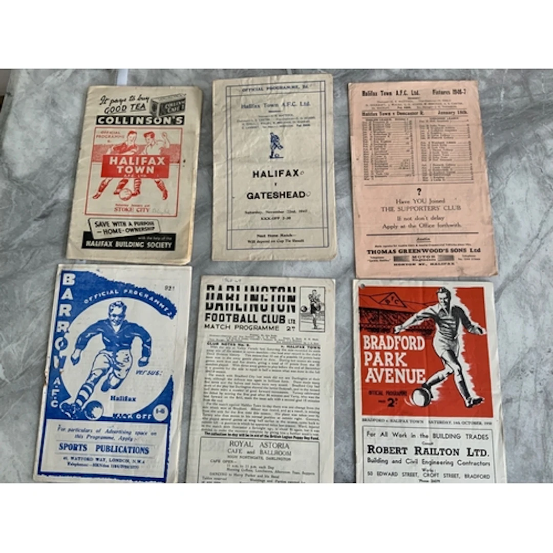 Halifax Football Programmes: Home 46/47 Doncaster, 47/48 Gat...