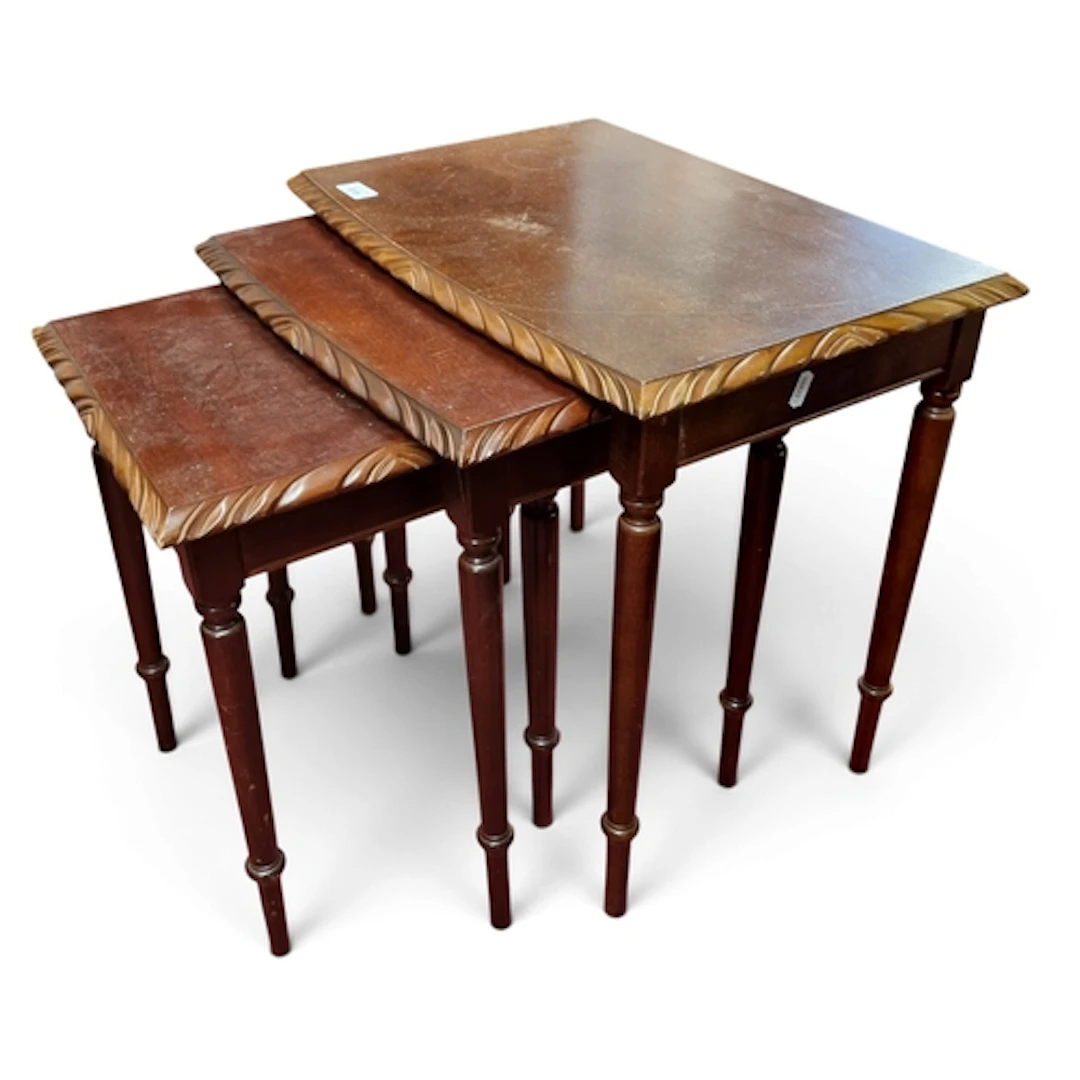 A good Nest of three Tables. W 52 x D 35 x H 48 cm approx.