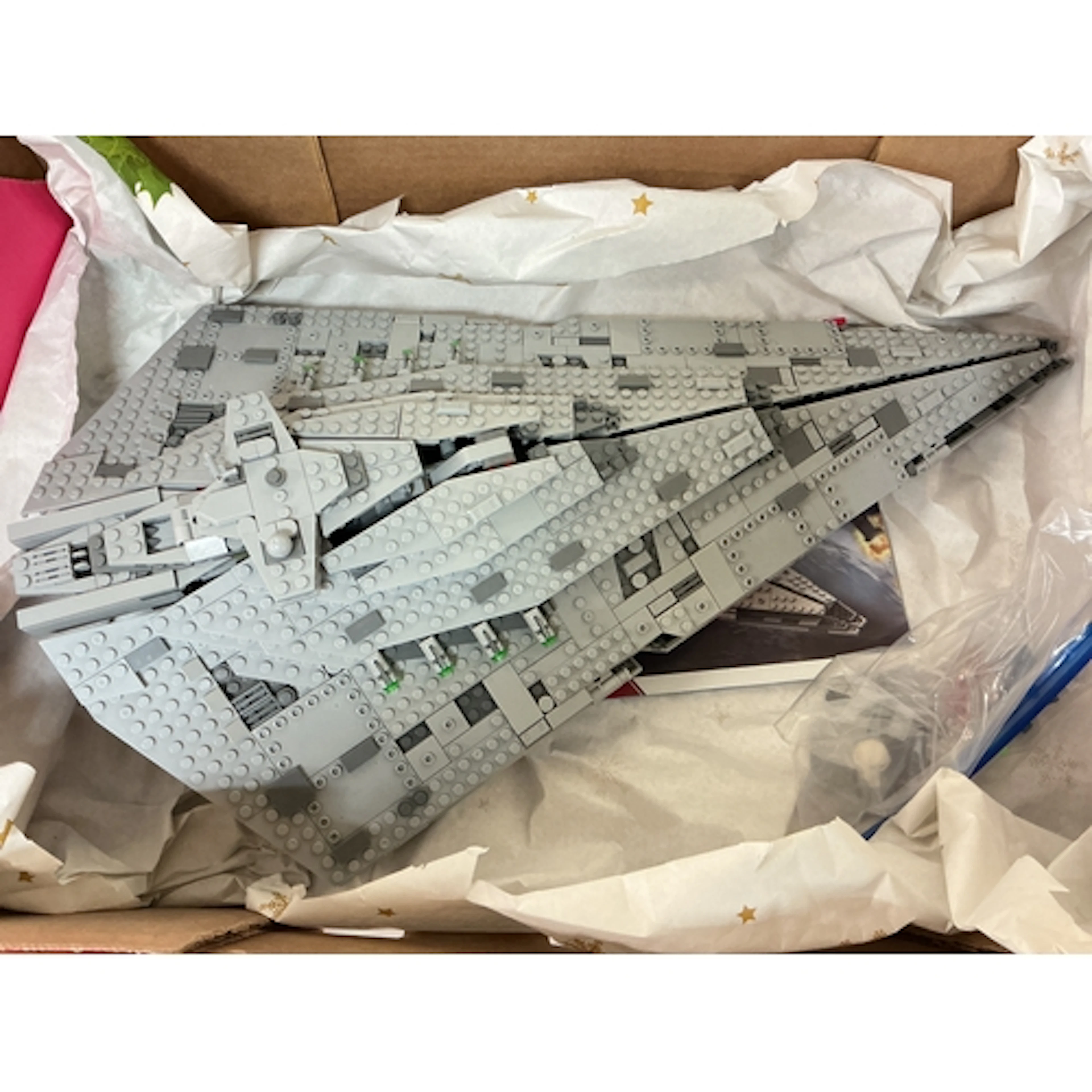 A Star Wars LEGO Style Star Ship With Figures And Instructio...
