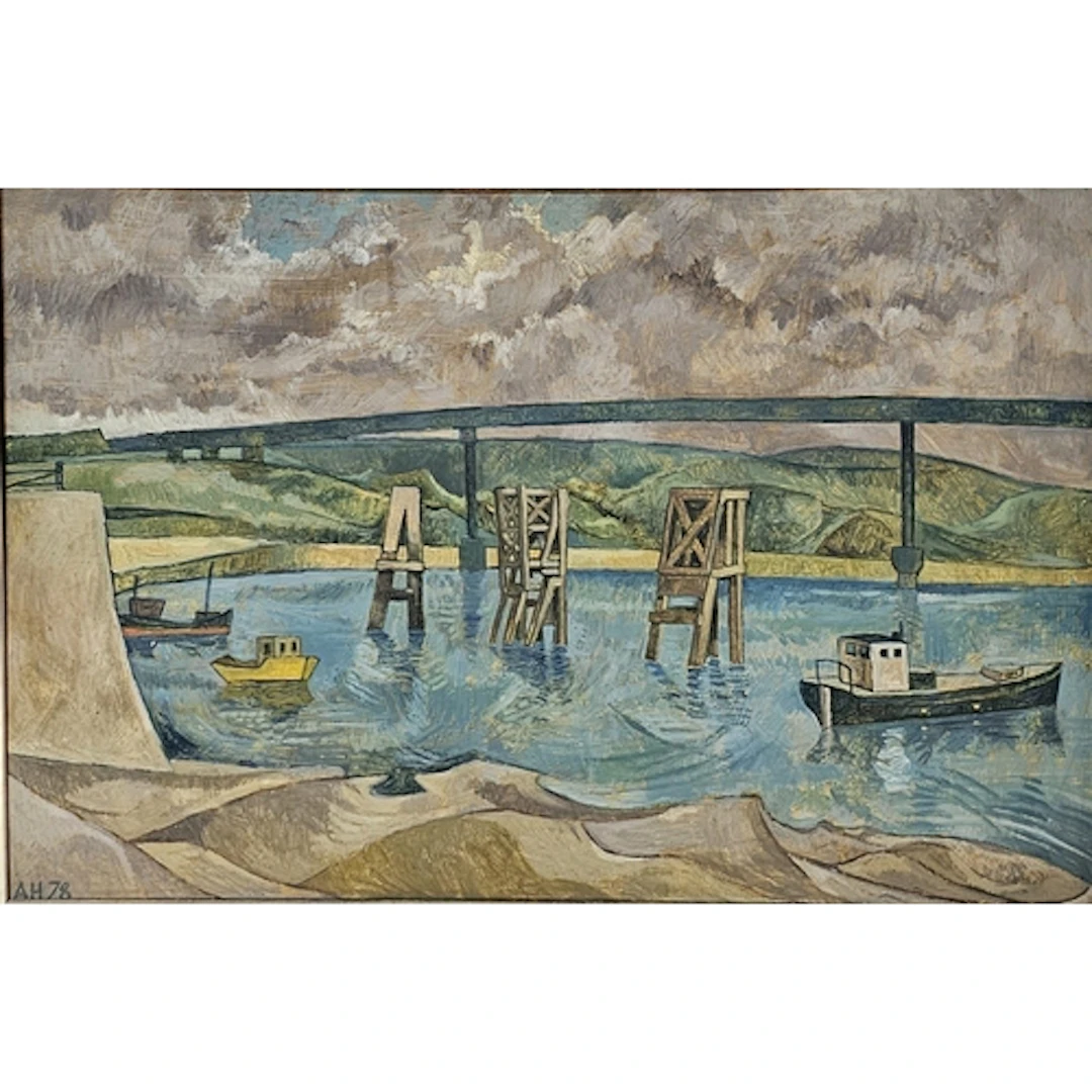 A 20TH CENTURY OIL ON BOARD HARBOUR SCENE Impressionist styl...