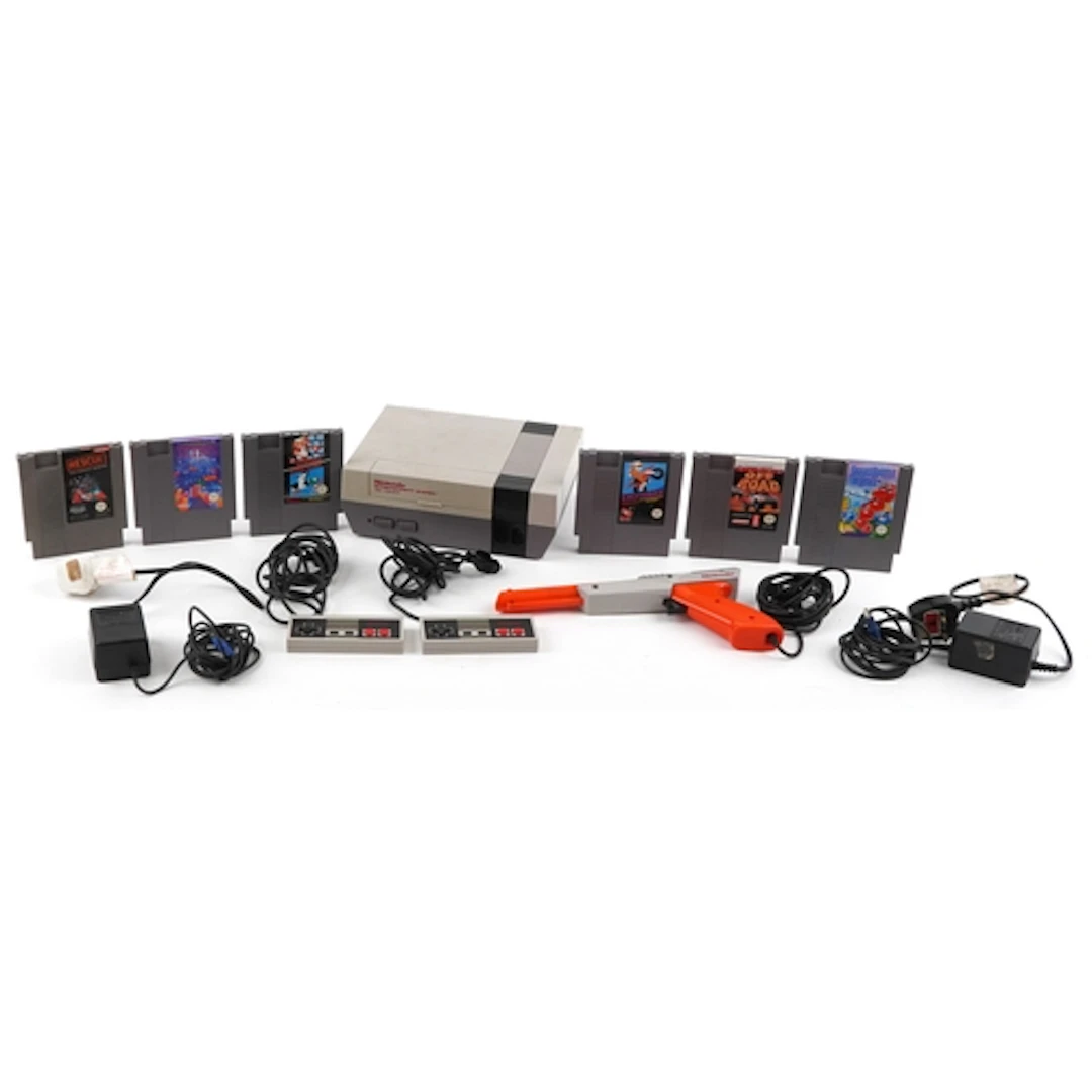 Nintendo NES Version Entertainment System games console with...