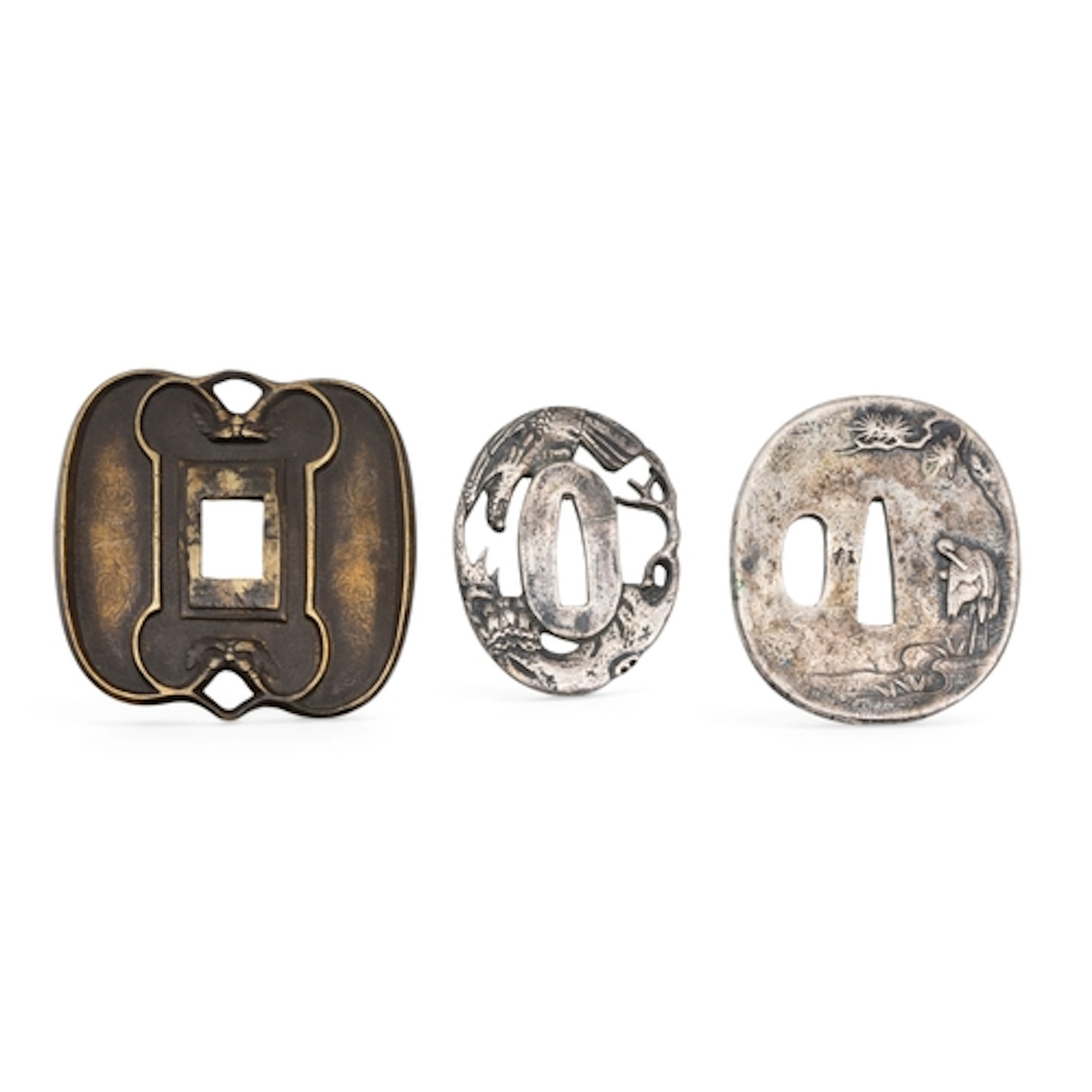 A GROUP OF THREE JAPANESE TSUBA 20TH CENTURY (3)