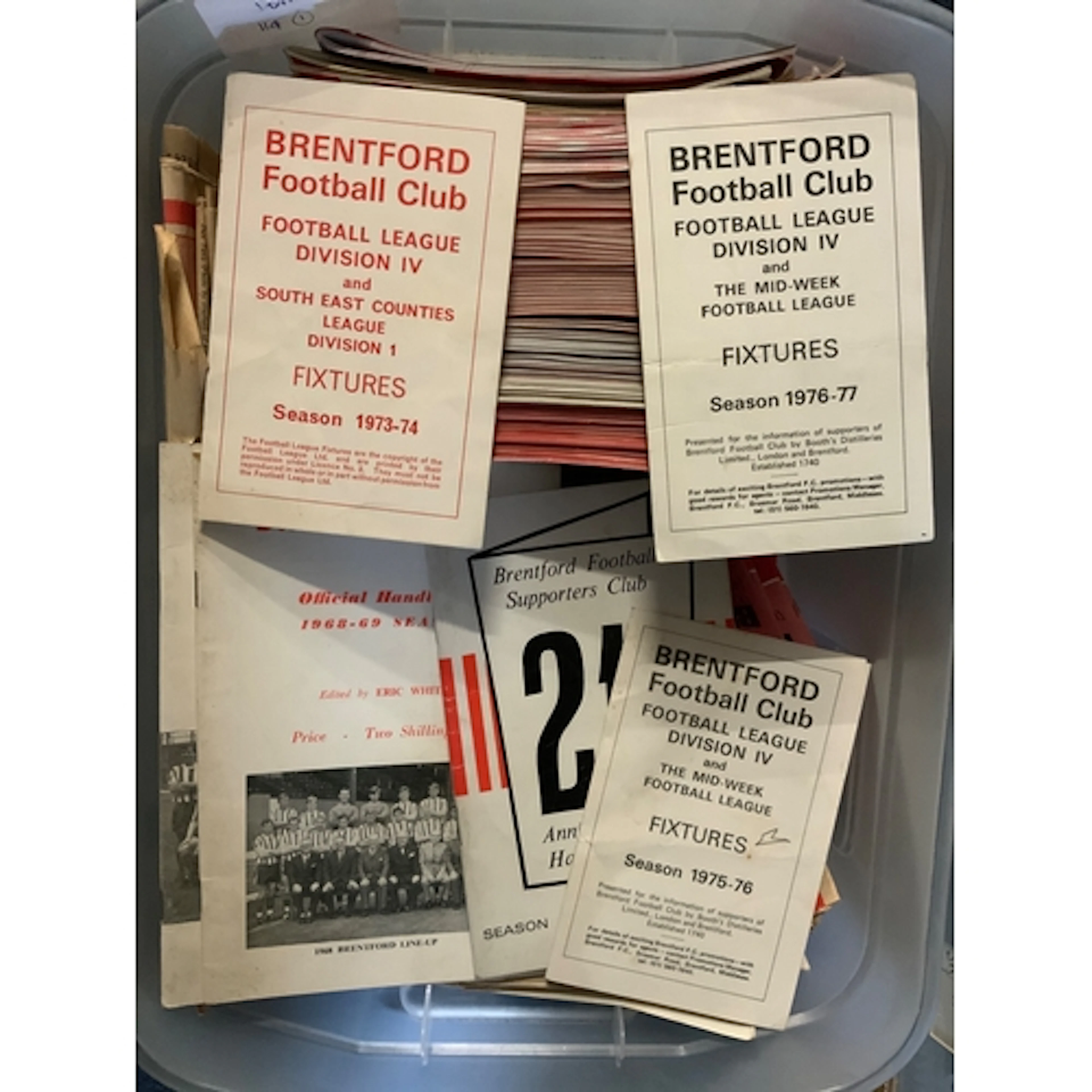 Brentford Football Programmes + Memorabilia: Nearly 300 home...