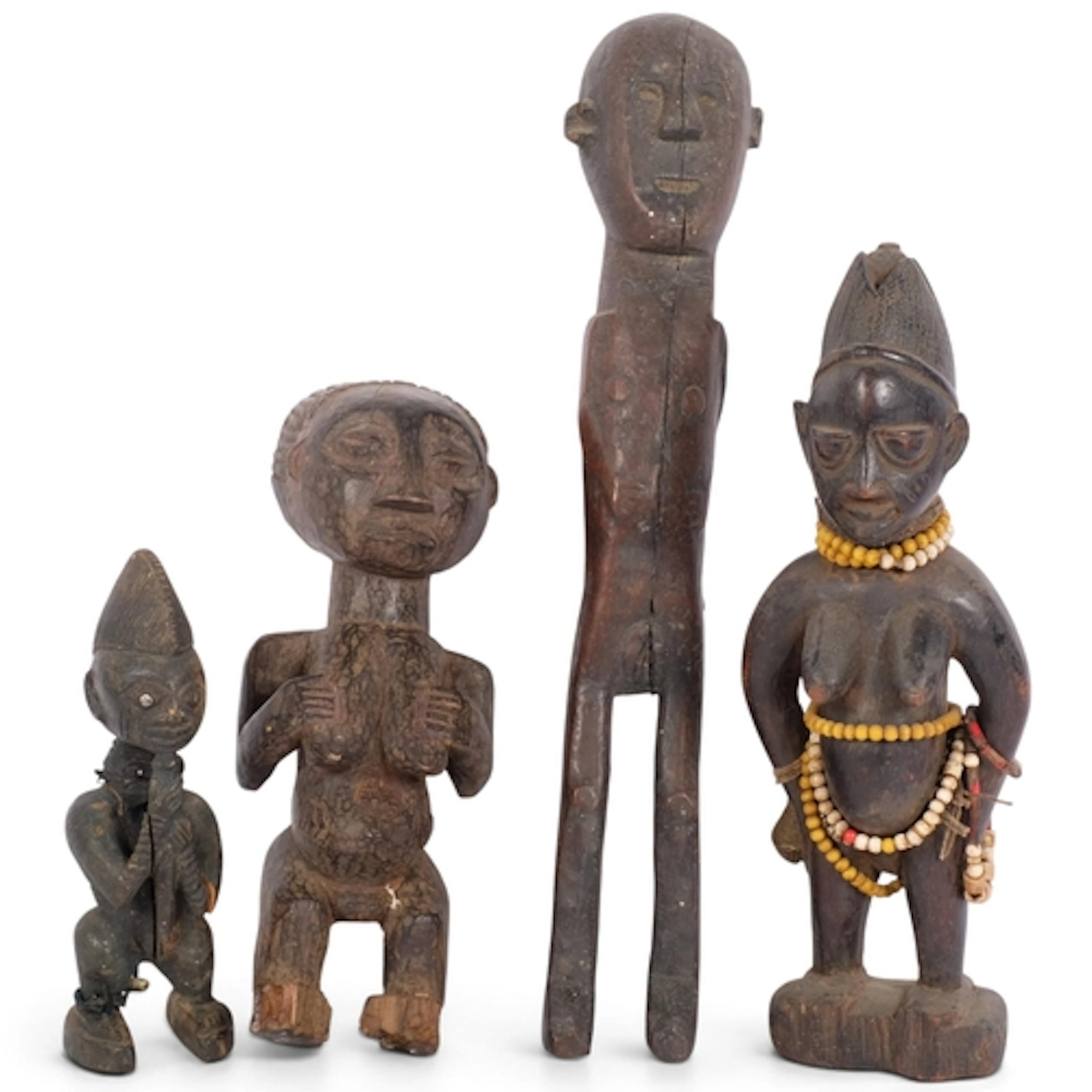 A group of African Tribal fertility figures, including a Yor...