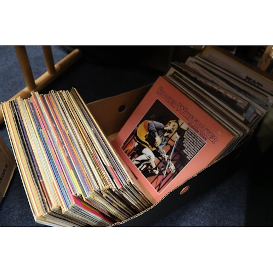 Box containing LPs to include The Shadows, Roger Whittaker, ...