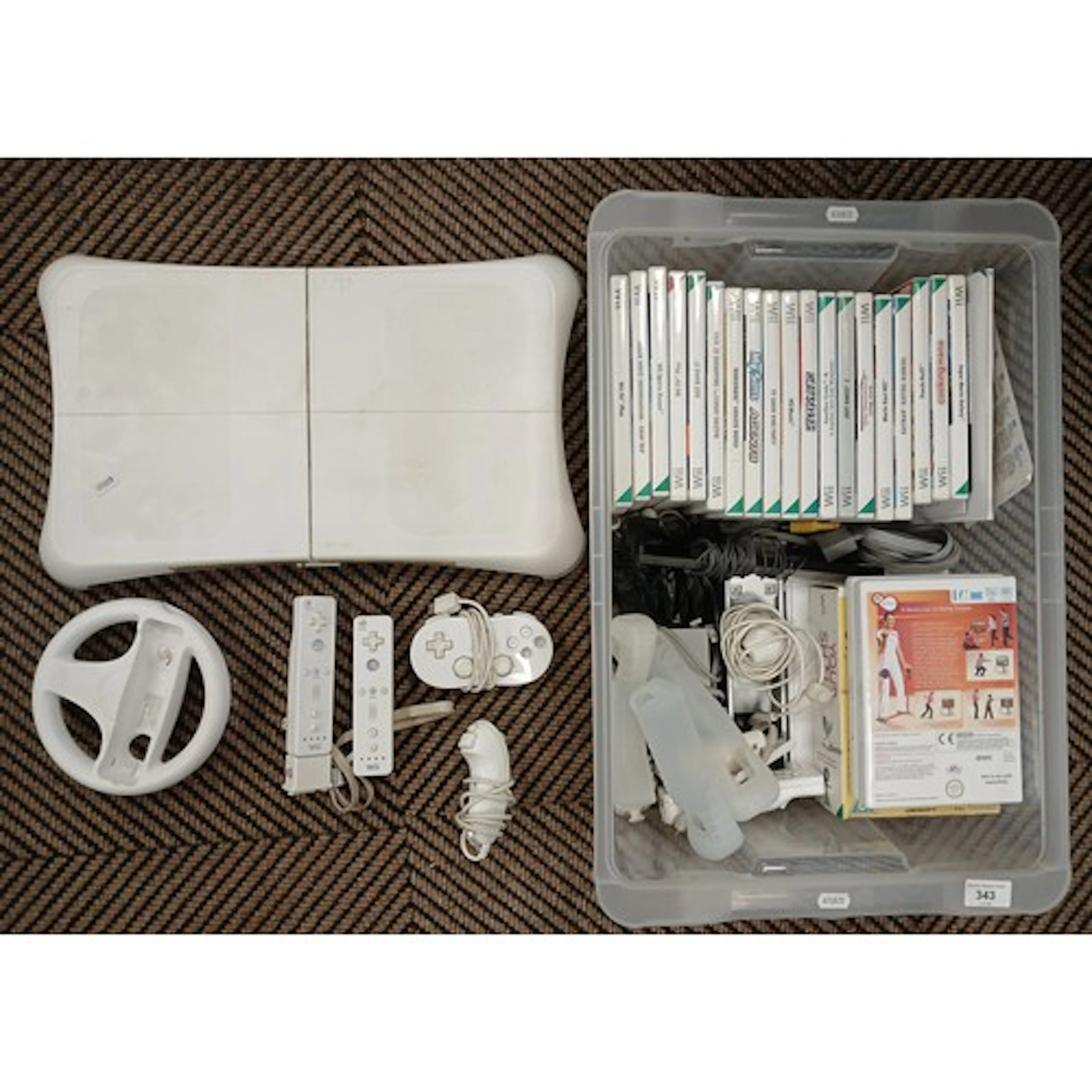 Wii fit board, various controllers, games, accessories etc.