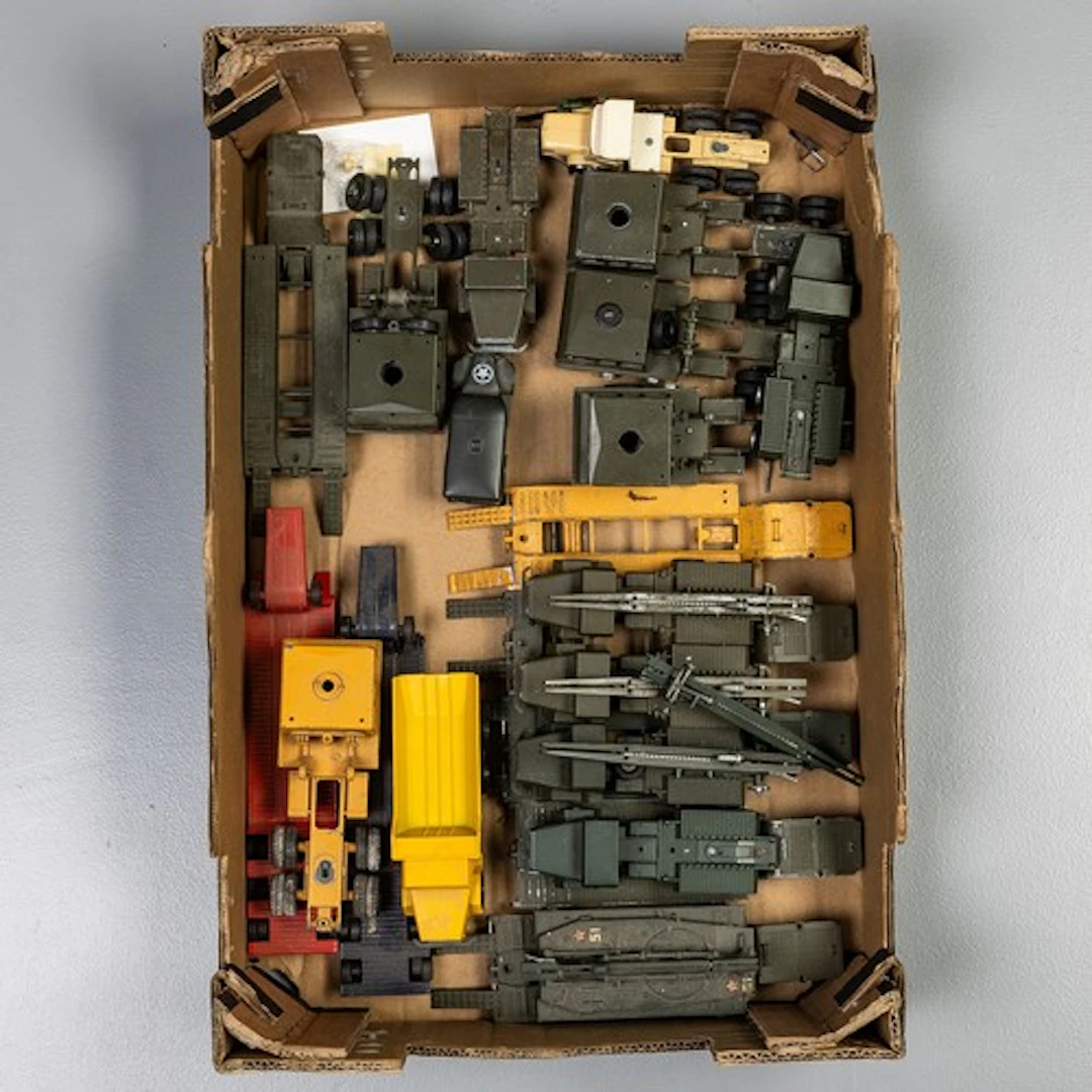 Fruit tray containing Solido playworn vehicles to include: 5...