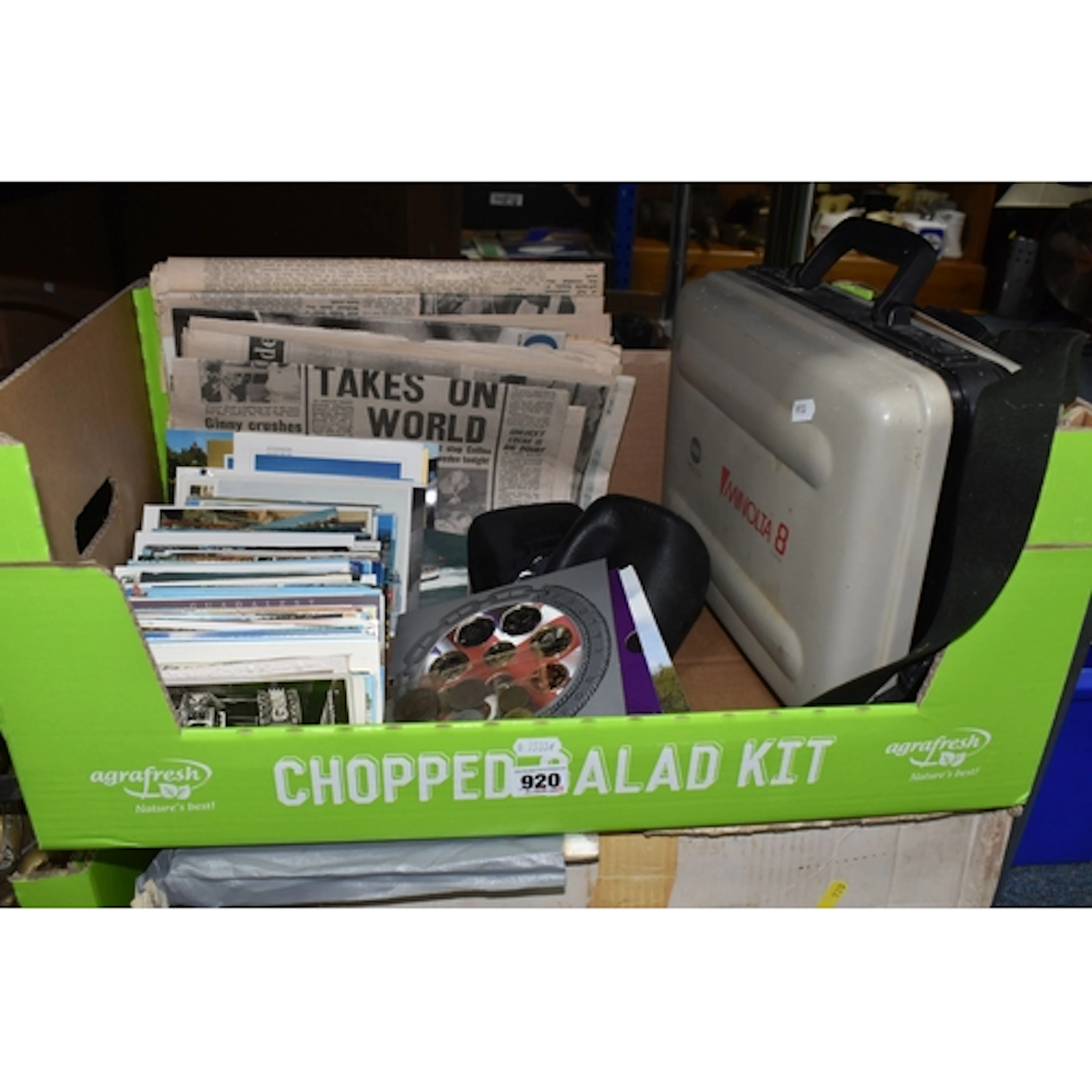 A BOX AND LOOSE COIN SETS, PHOTOGRAPHIC EQUIPMENT, EPHEMERA ...