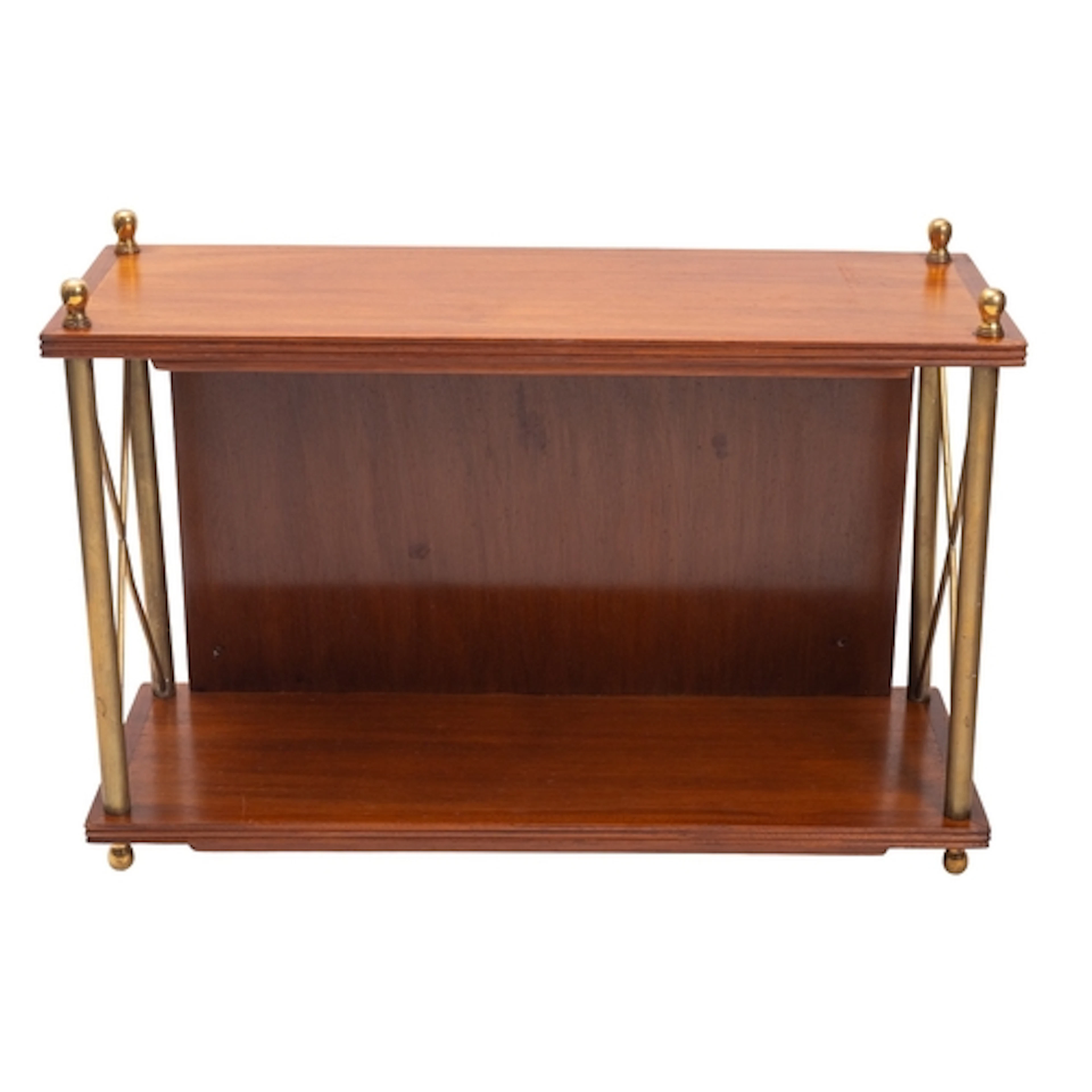 Three mahogany and brass passenger cabin shelves from the Un...