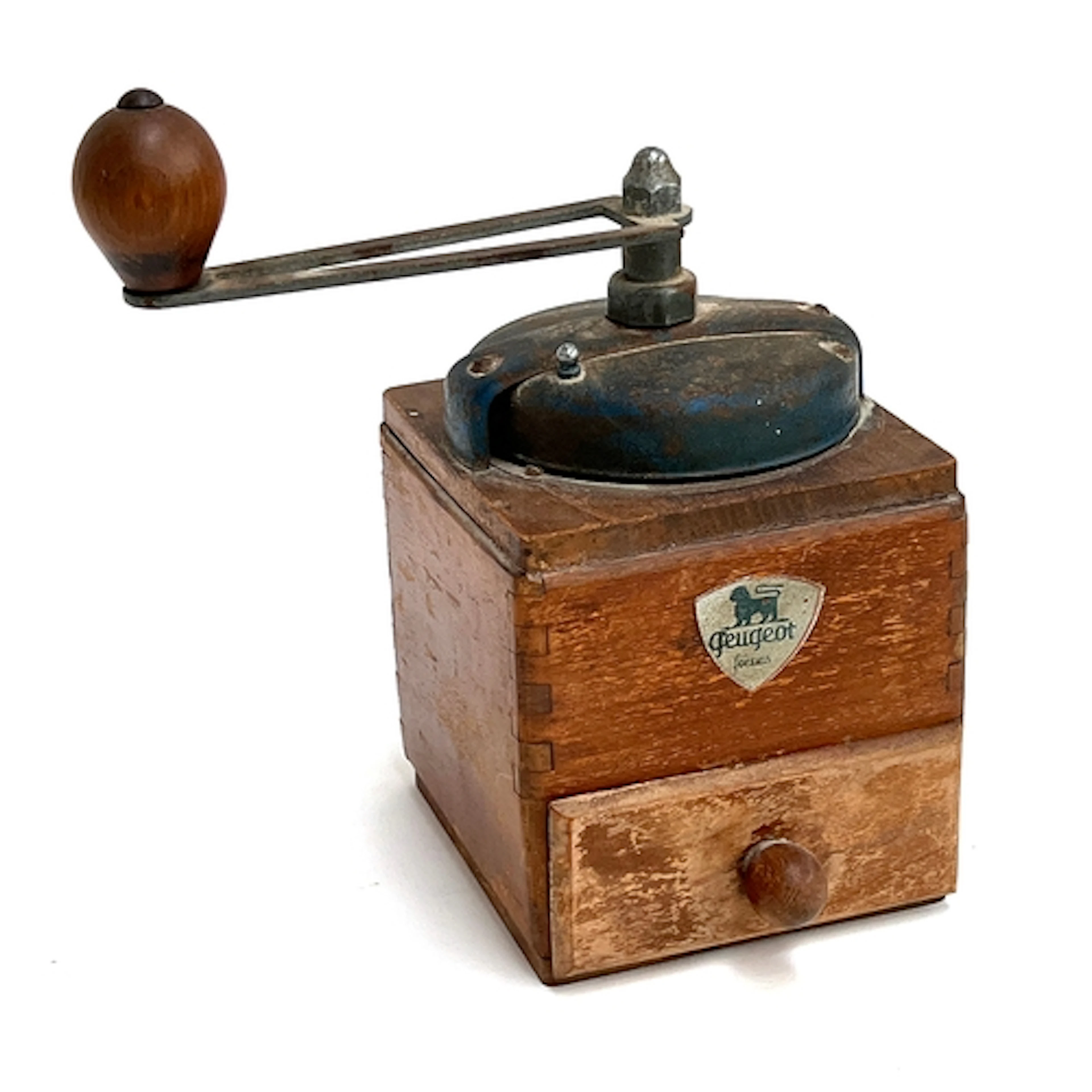 A vintage Peugeot Freres coffee grinder