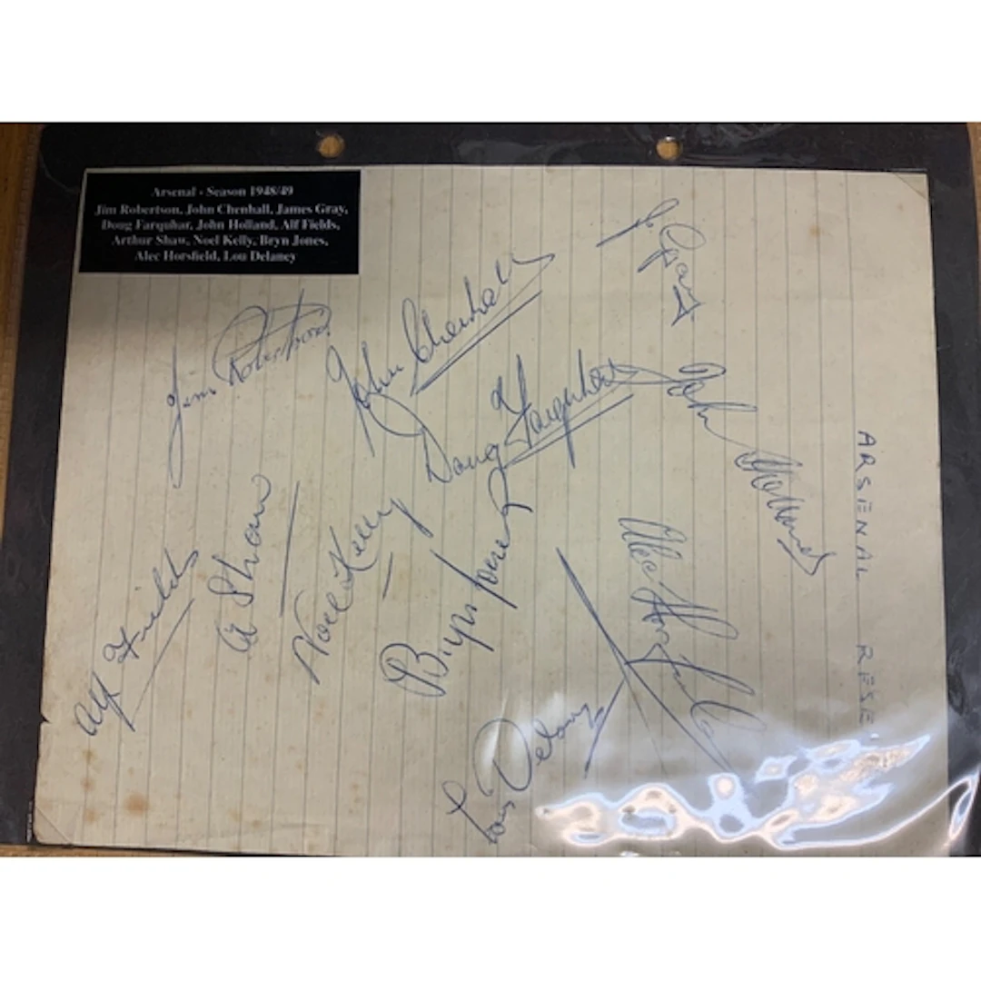 Arsenal Reserves Football Autographs: Page of 1950s reserve ...