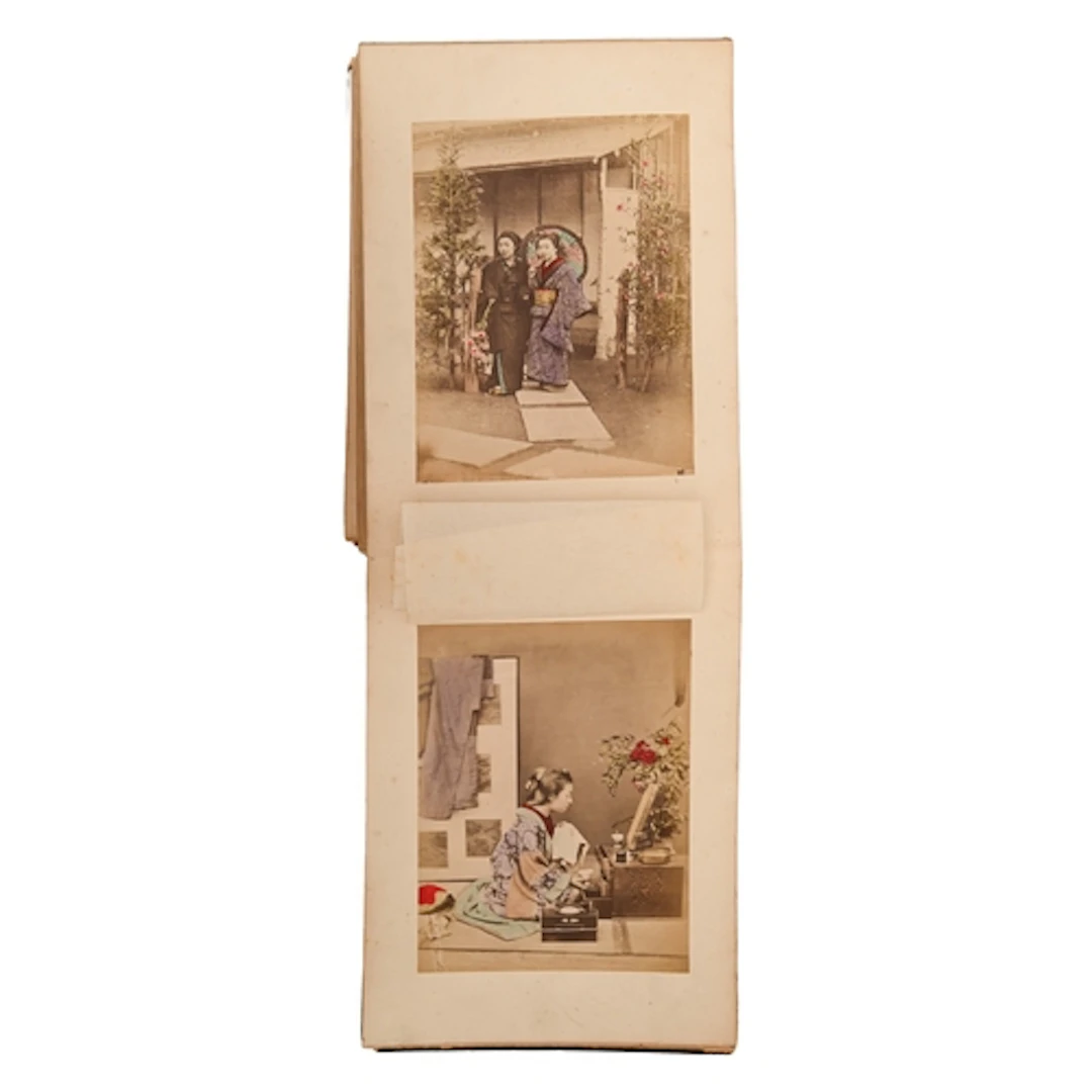 Japan. A concertina album of fifty photographs, Meiji period...