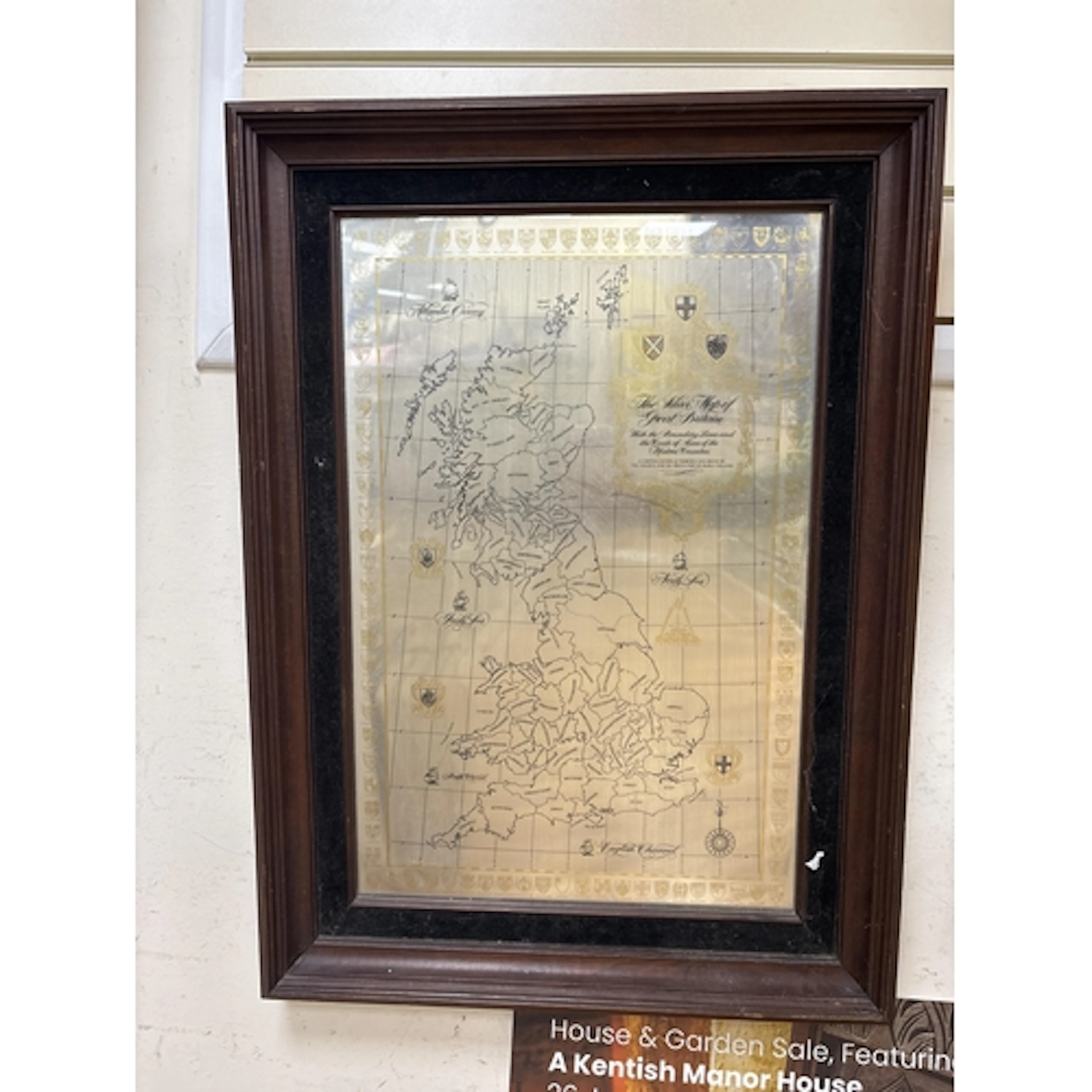 An Elizabeth II framed silver map of Great Britain, Danbury ...