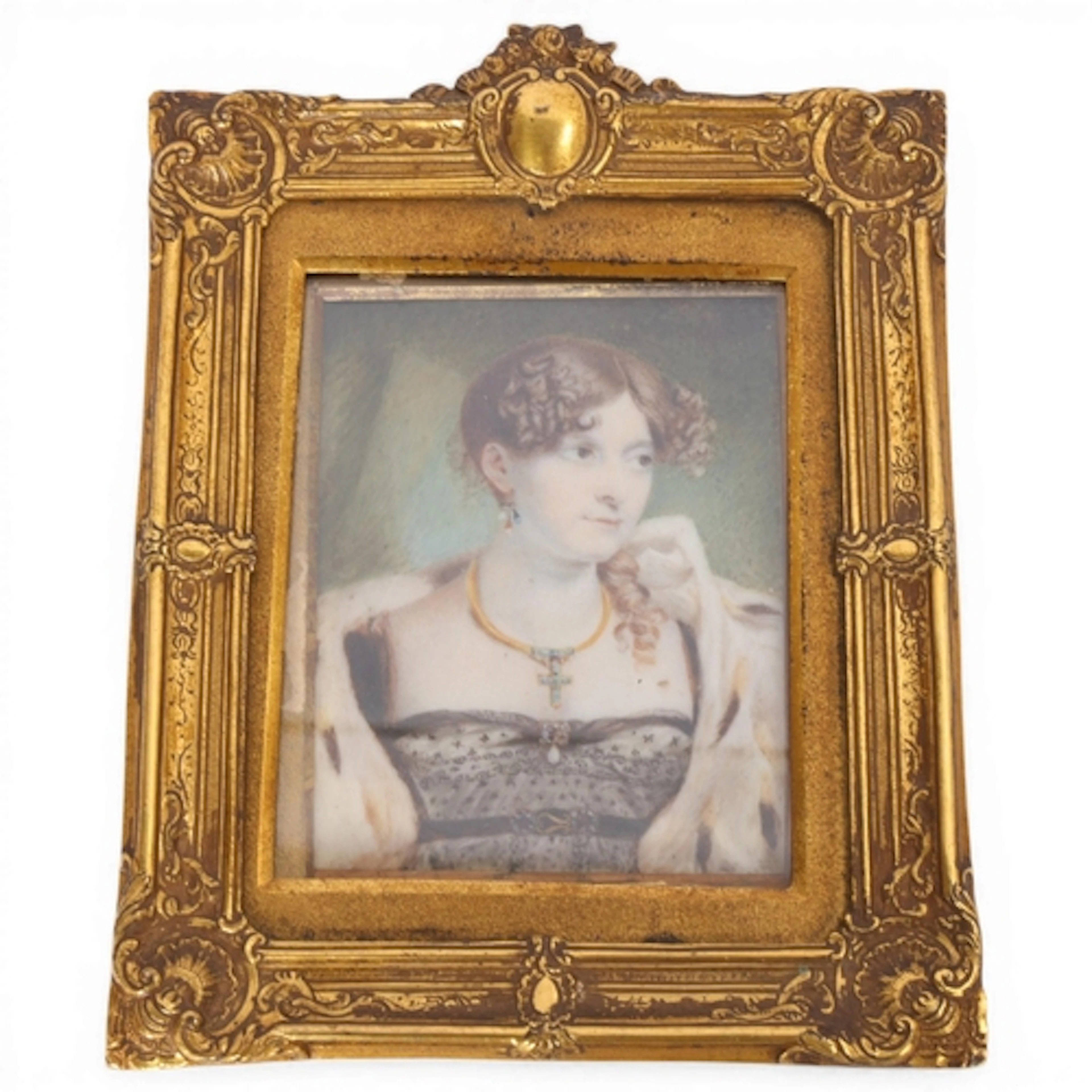 Miniature portrait of Mrs Edward Parker, inscribed verso, wi...