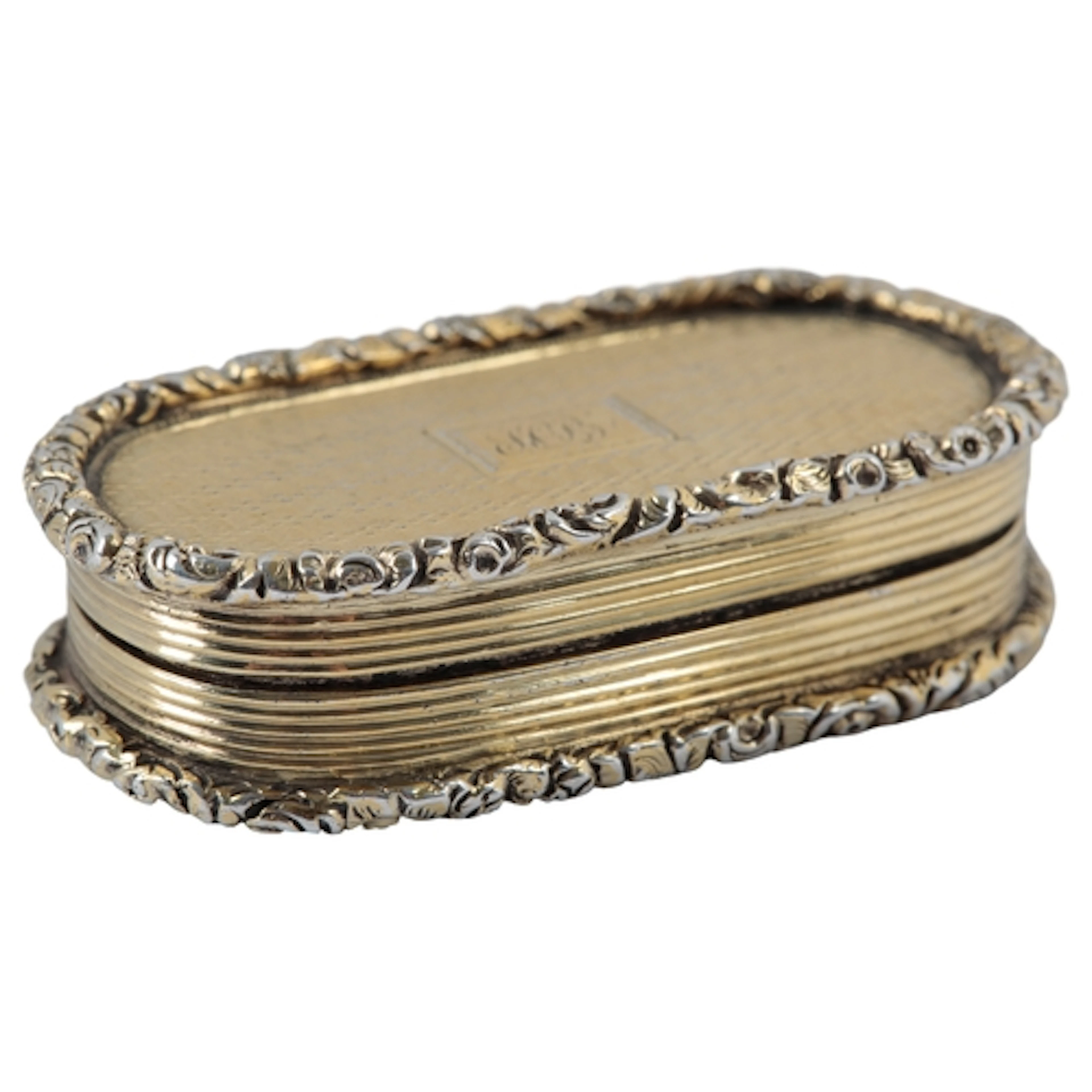 A George IV engine turned silver gilt vinaigrette, by Willia...