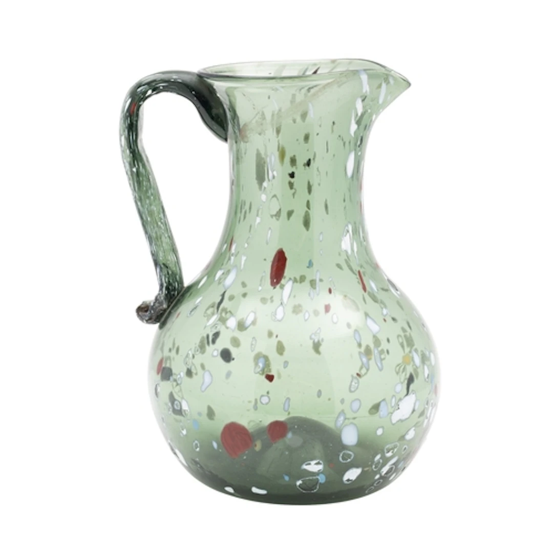 A large Wrockwardine green glass baluster jug, circa 1800 de...