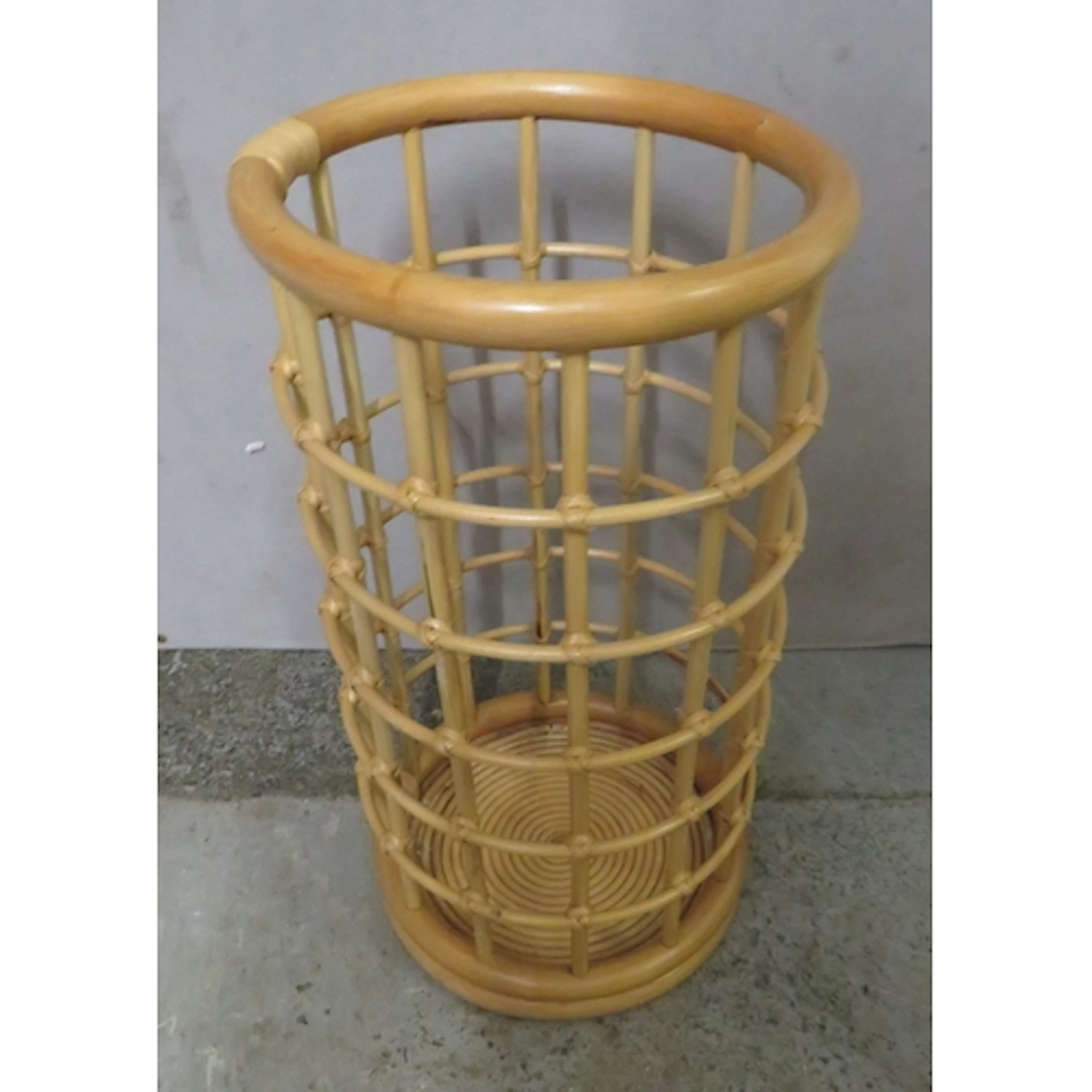 Vintage 1970s Bamboo Cylindrical Plant/Umbrella Stand approx...