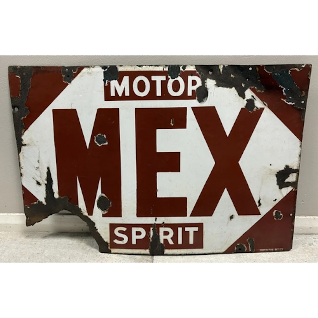 A vintage enamel "Motor Mex Spirit" advertising sign. Approx...