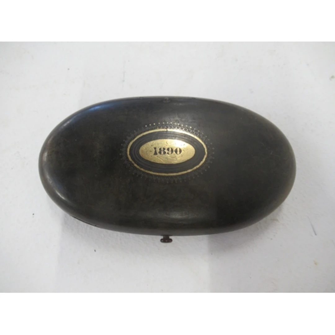 A 19th century tortoiseshell case, with gold inlay, the inte...