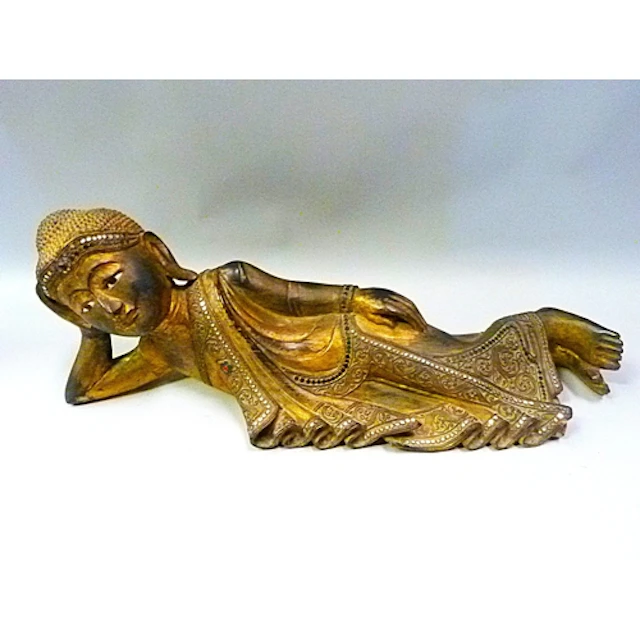 Thai carved gold lacquer on wood sculpture modelled as a Bur...