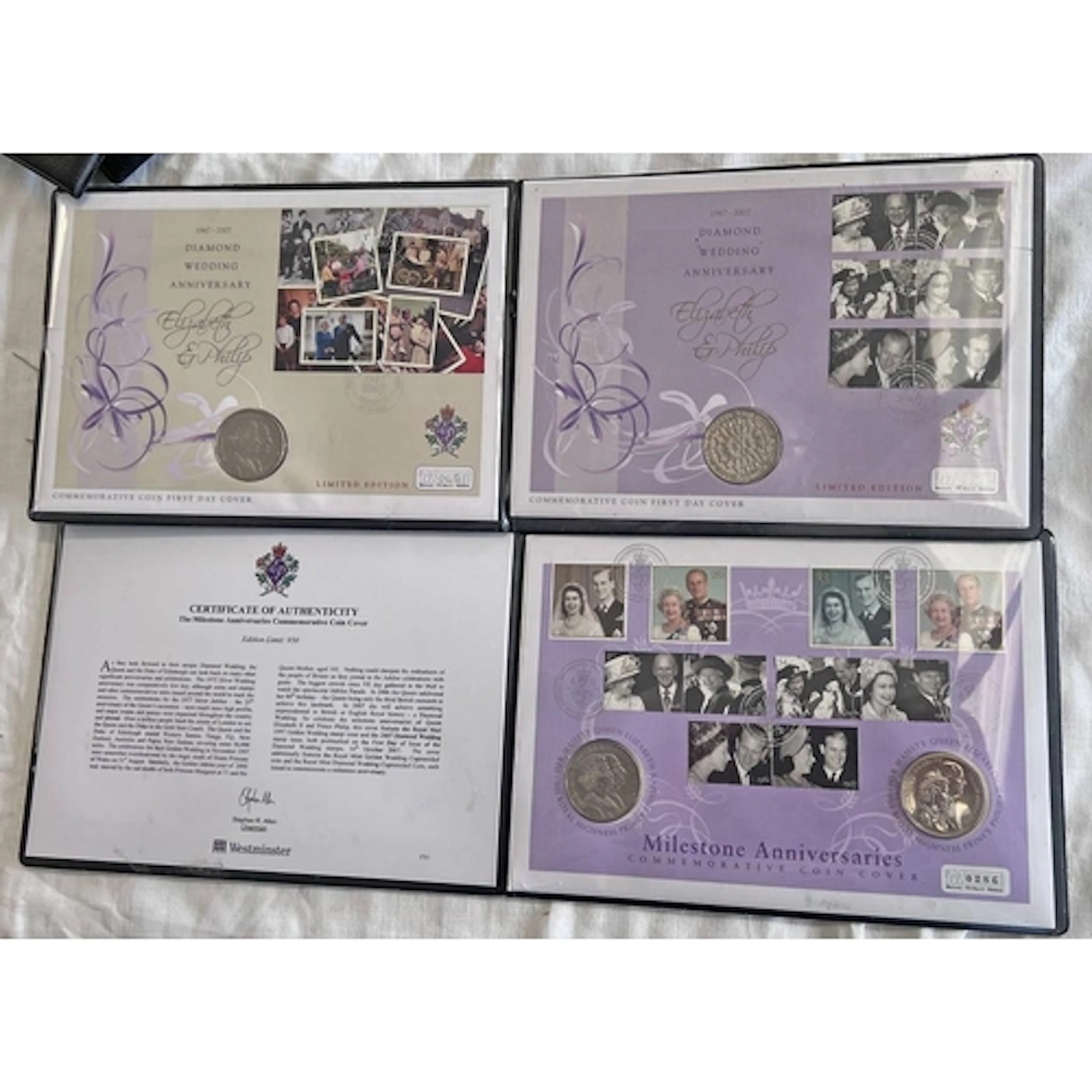 2007 DIAMOND WEDDING ANNIVERSARY ELIZABETH & PHILIP 2 X COMM...