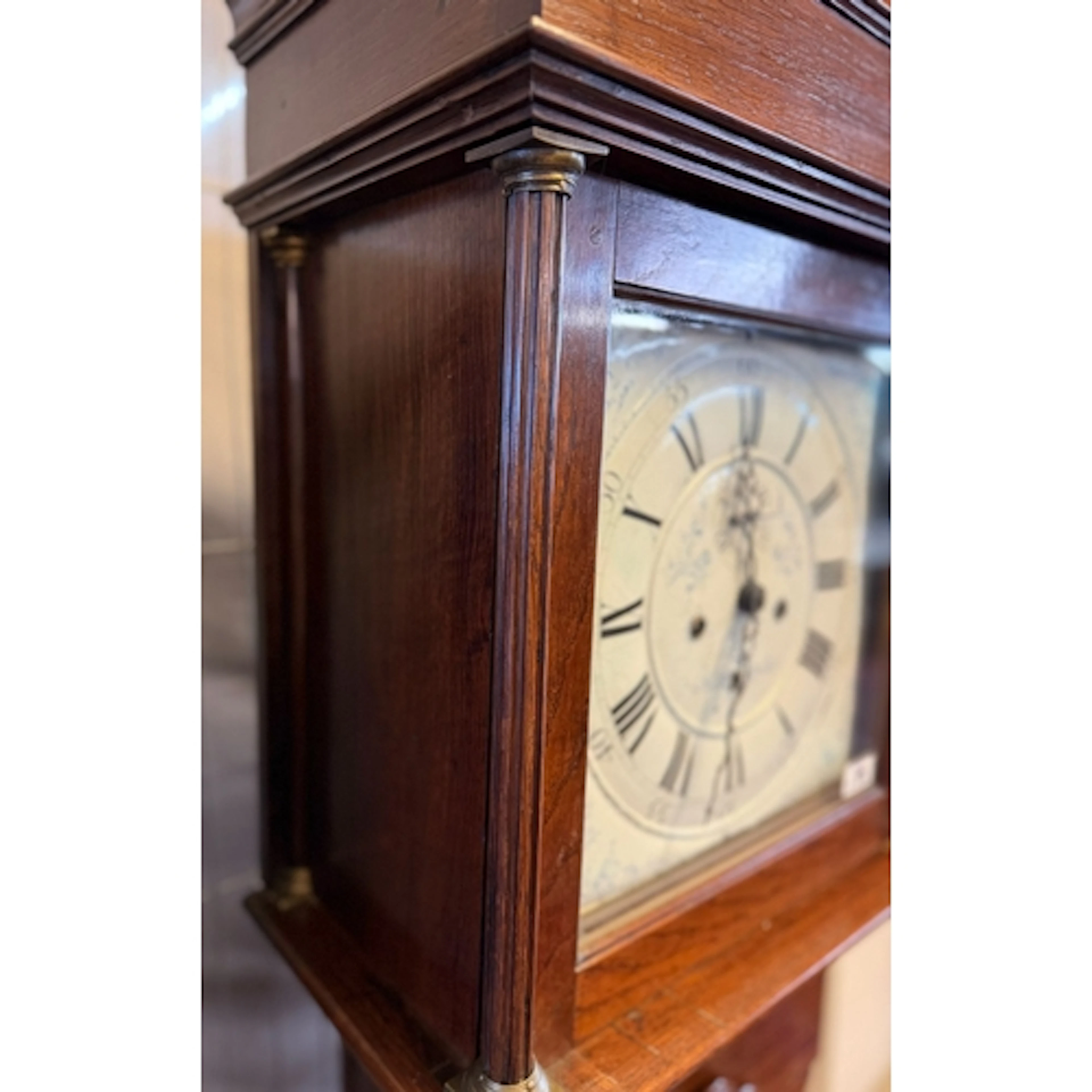 Rare and unusual eight day Welsh oak long case clock, having...