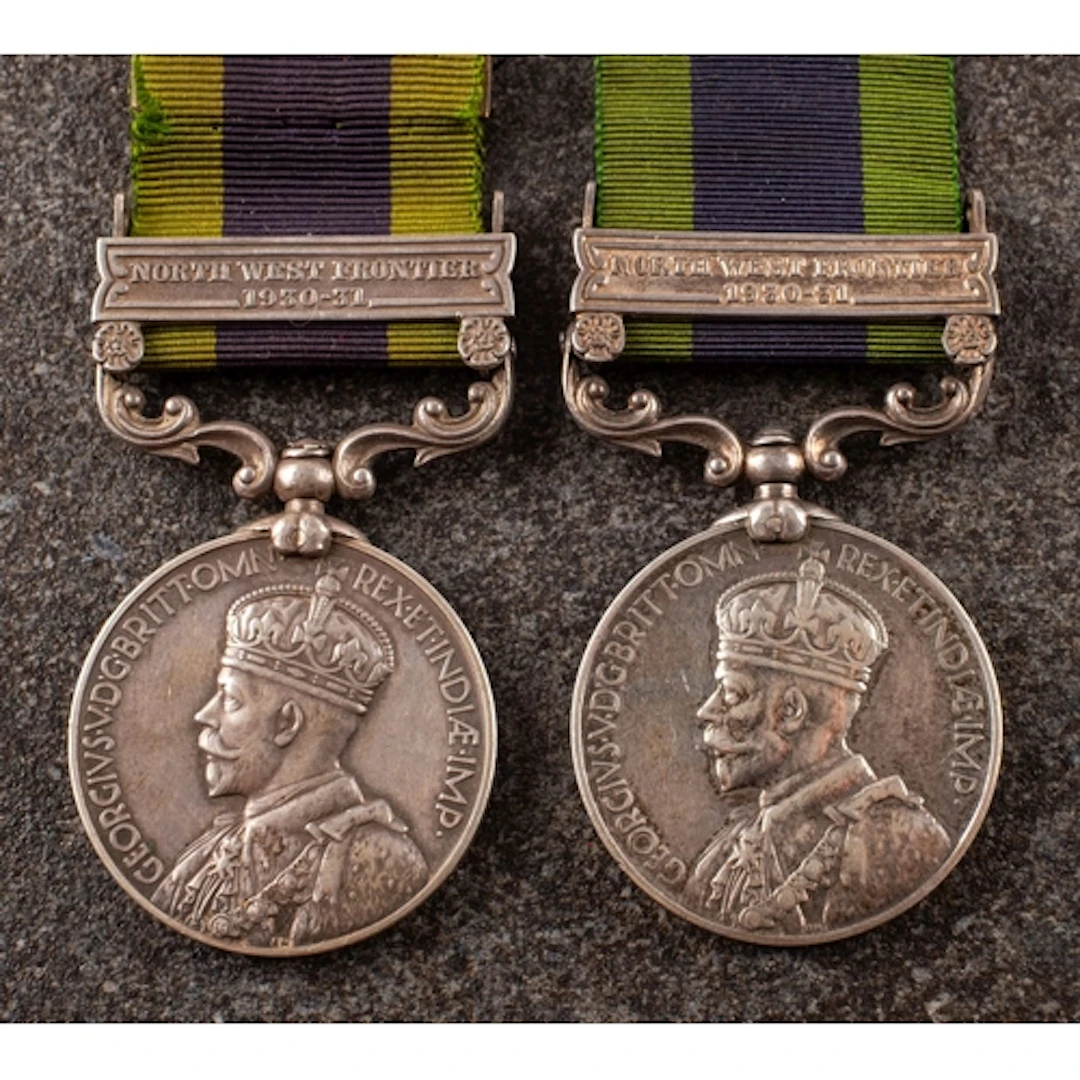 Two KGV India General Service Medals with North West Frontie...