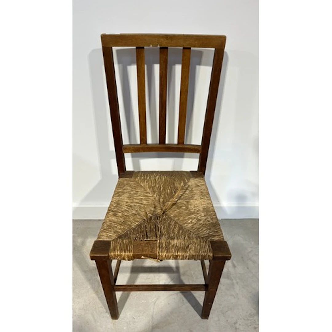 Single chair with rush seat.
