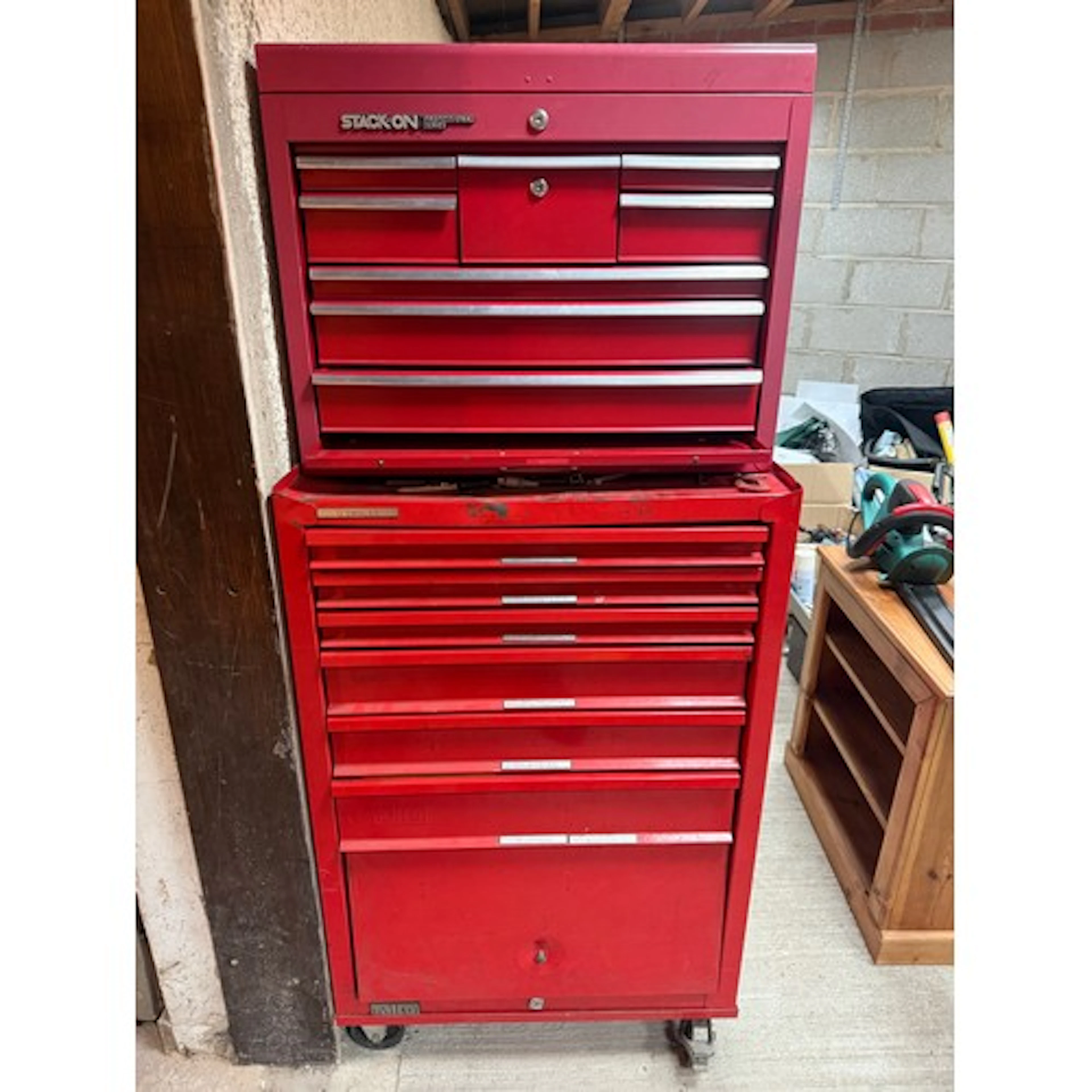 Stack-On tool cabinet together with Talco tool cabinet compl...
