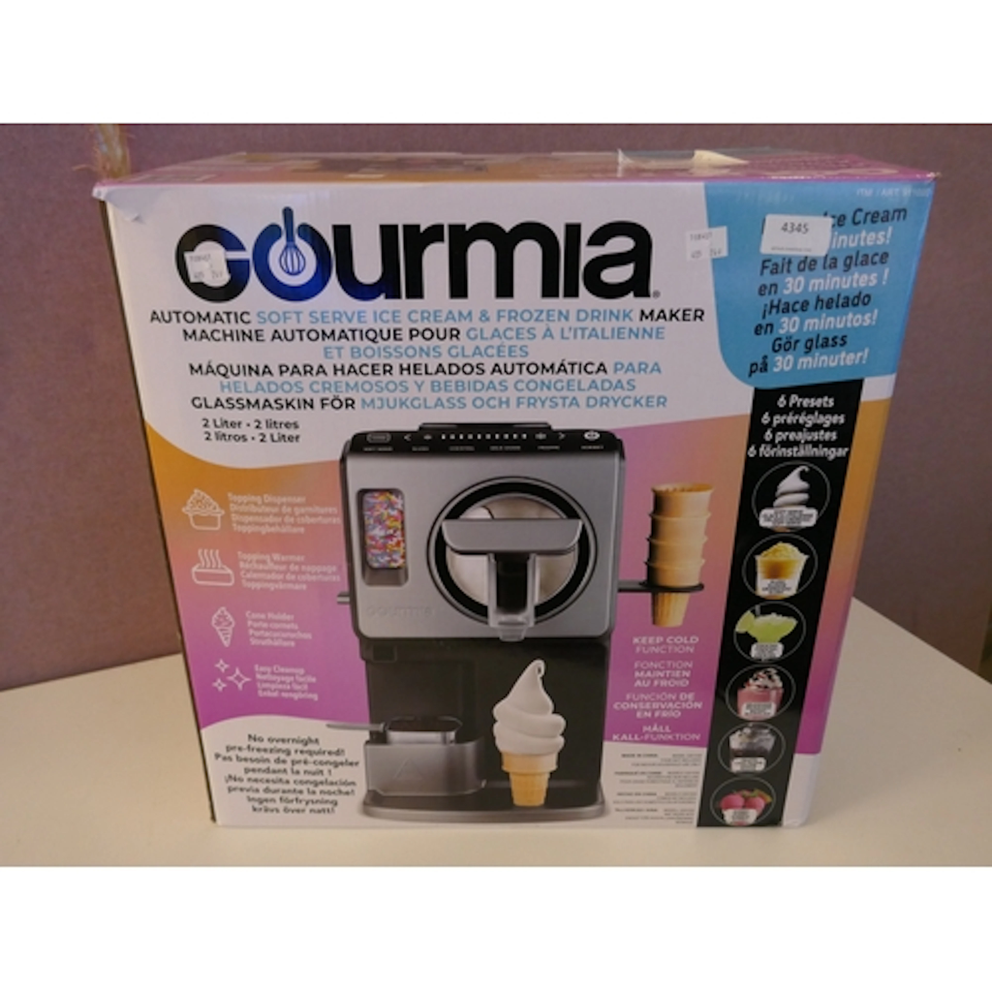A Gourmia soft serve icecream maker, original RRP £119.99 (4...